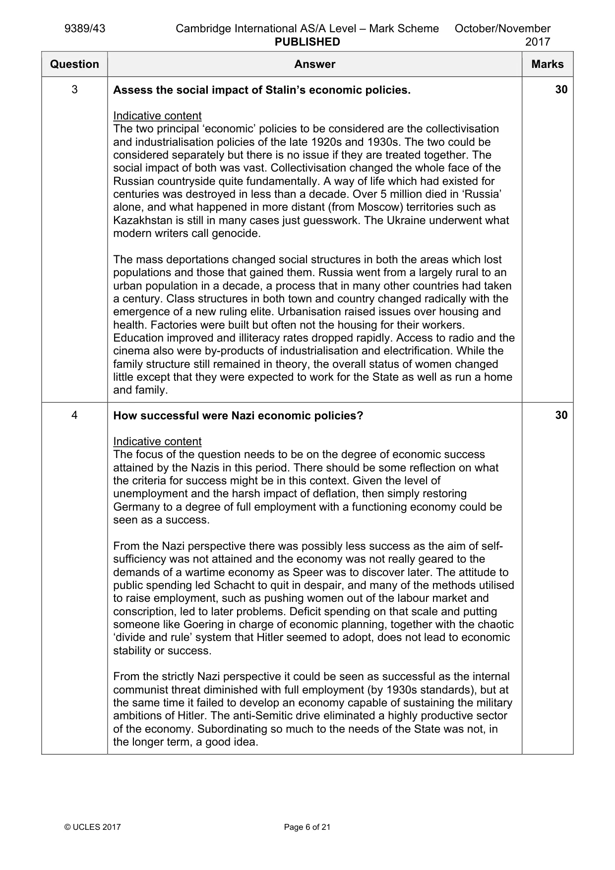 Mark scheme, page 6 of 21
