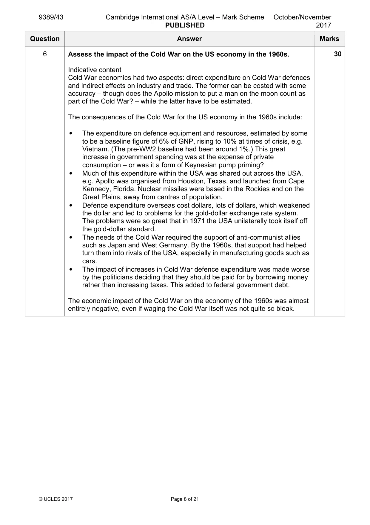 Mark scheme, page 8 of 21