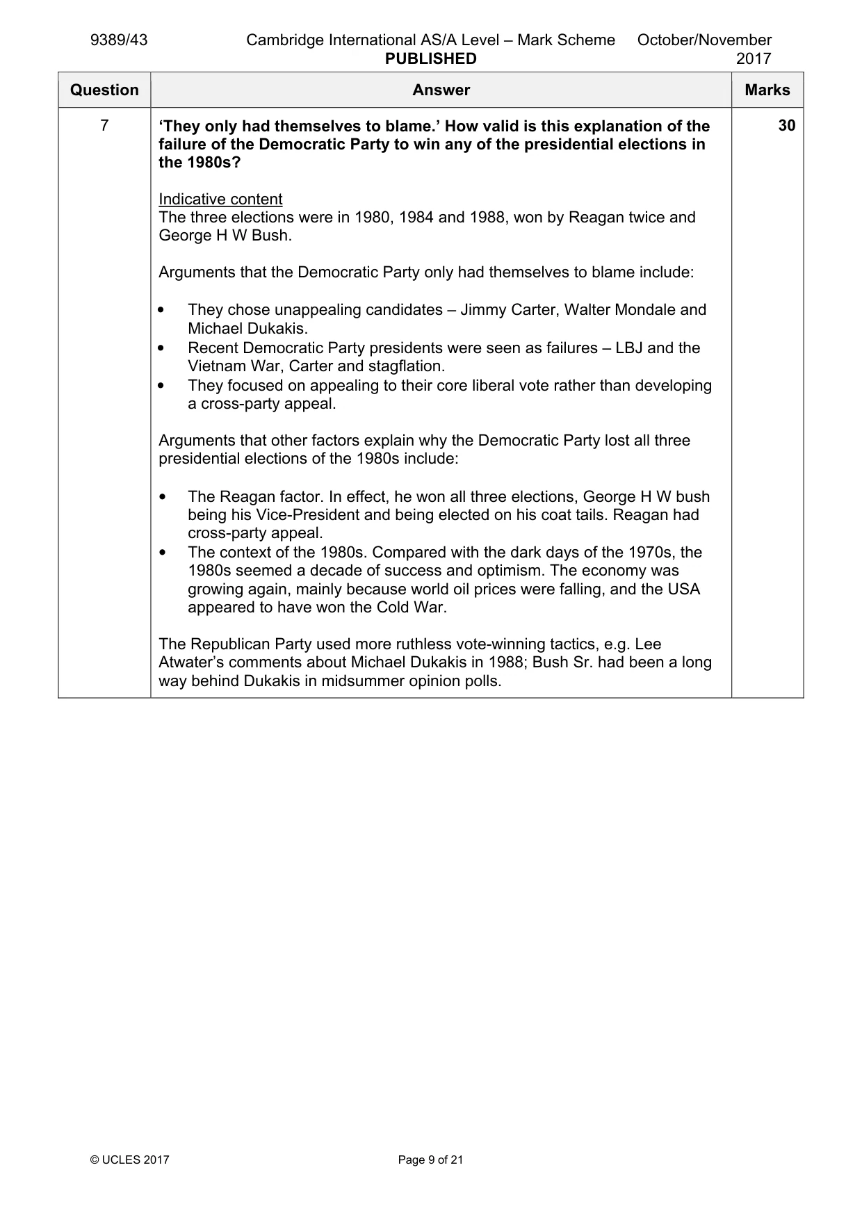 Mark scheme, page 9 of 21