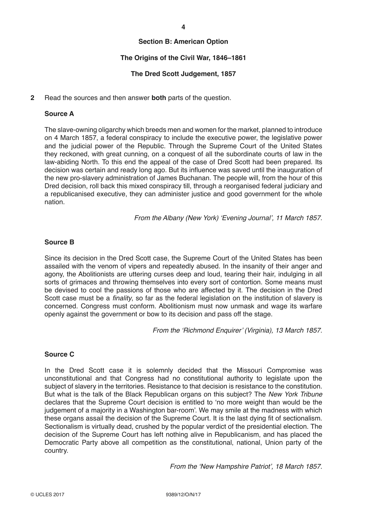 Cambridge A Level History 9389 2017 Oct/Nov Paper 1 · Variant 2 question paper, page 4 of 8