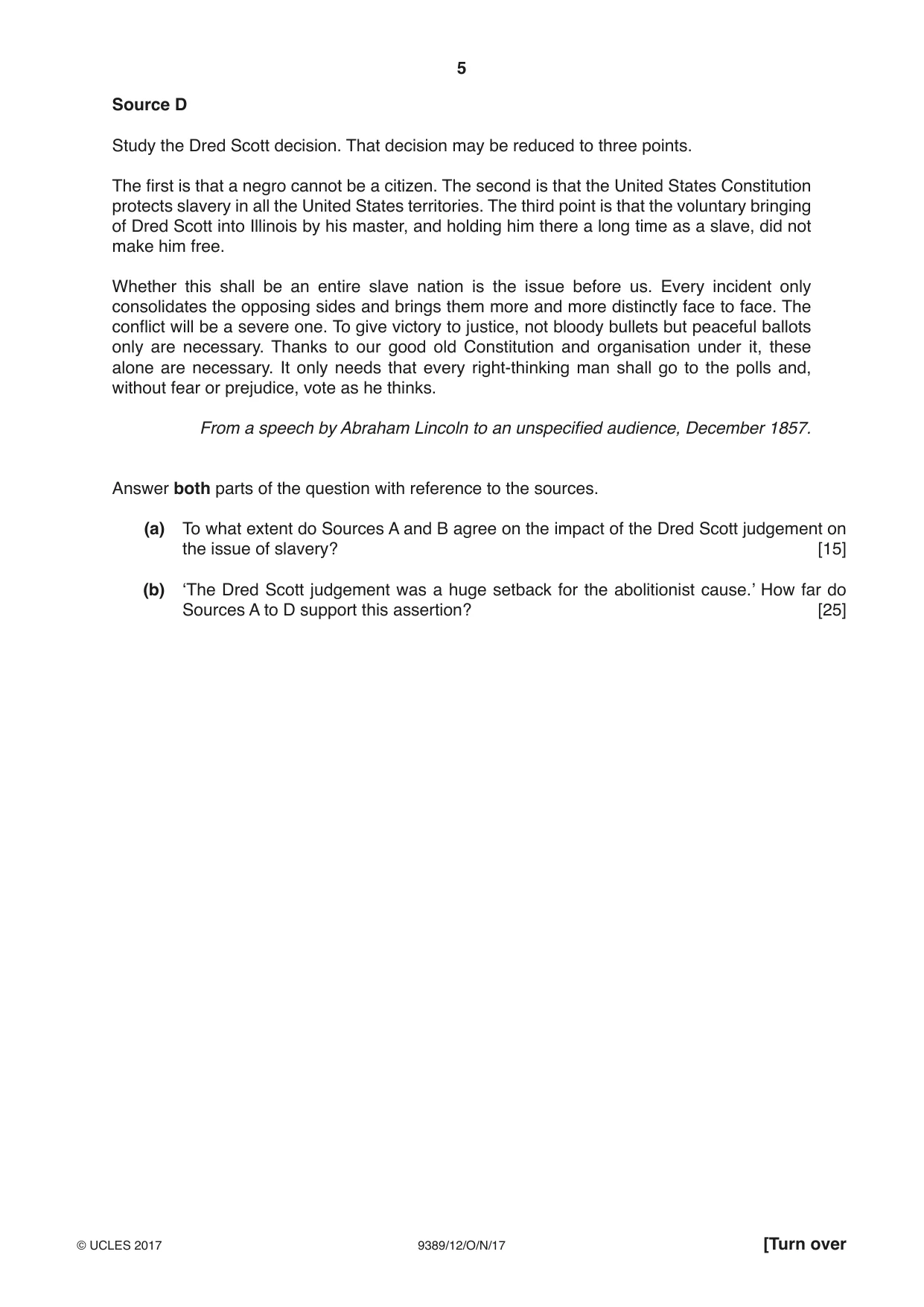 Cambridge A Level History 9389 2017 Oct/Nov Paper 1 · Variant 2 question paper, page 5 of 8