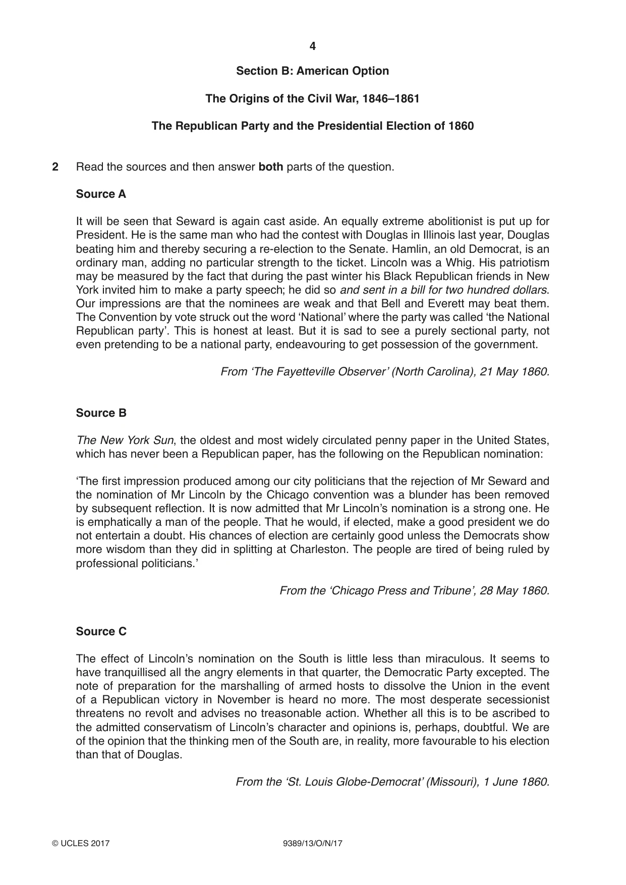 Cambridge A Level History 9389 2017 Oct/Nov Paper 1 · Variant 3 question paper, page 4 of 8