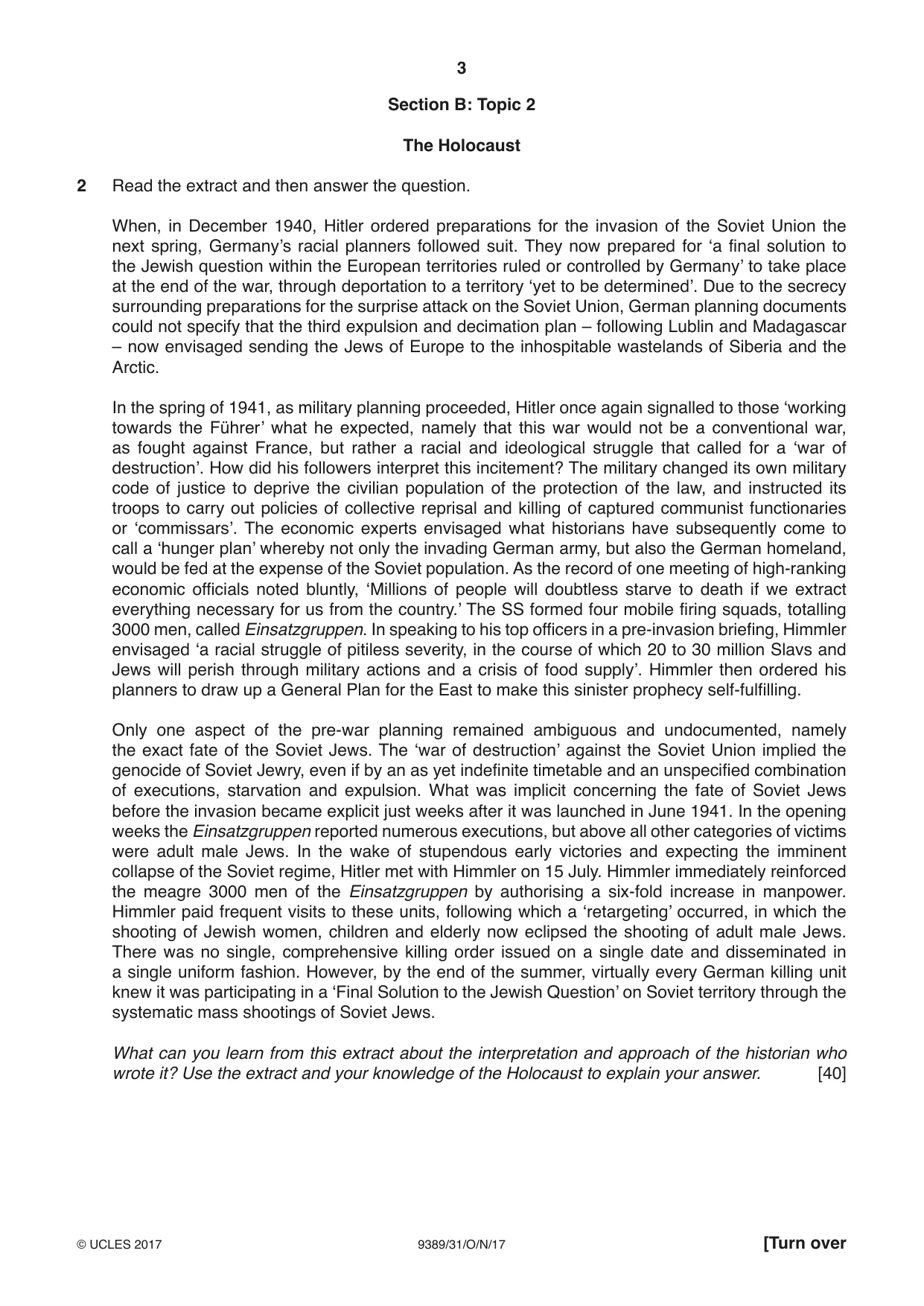 Cambridge A Level History 9389 2017 Oct/Nov Paper 3 · Variant 1 question paper, page 3 of 4