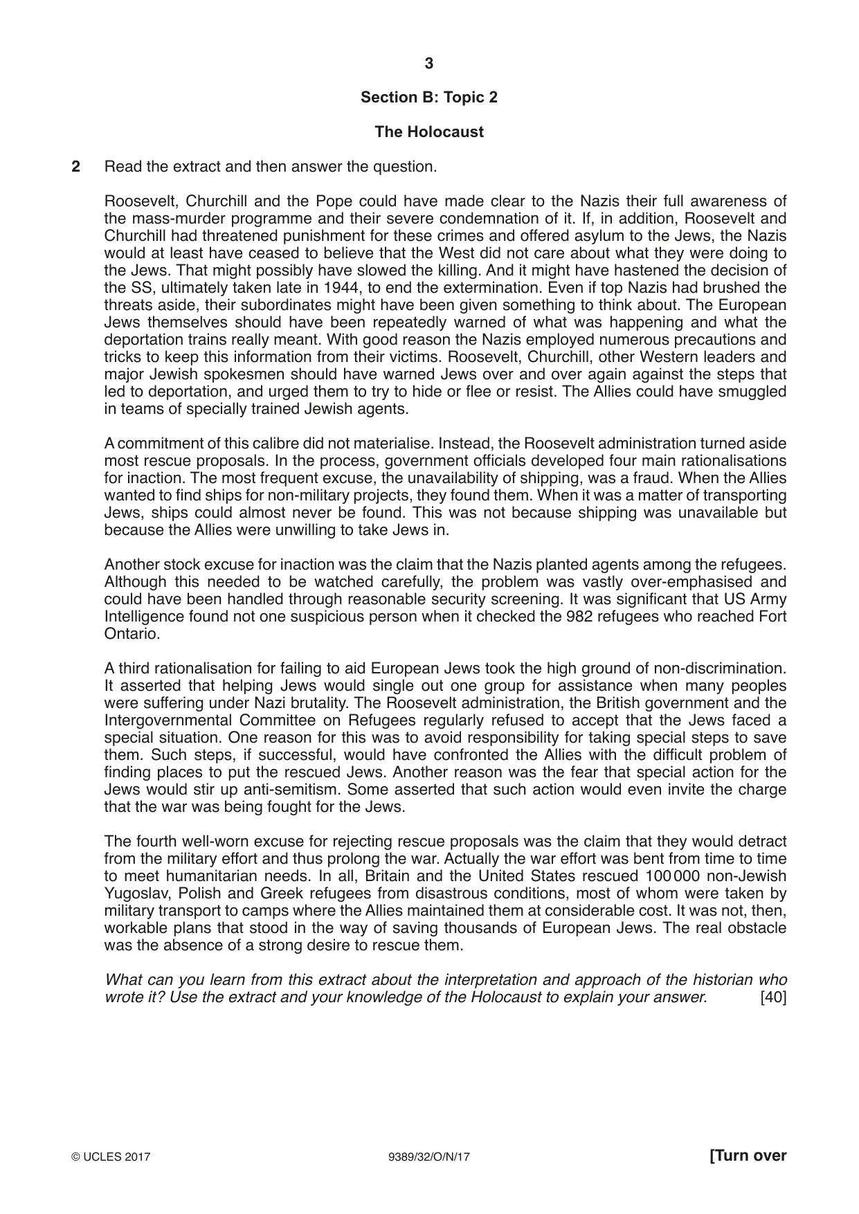 Cambridge A Level History 9389 2017 Oct/Nov Paper 3 · Variant 2 question paper, page 3 of 4