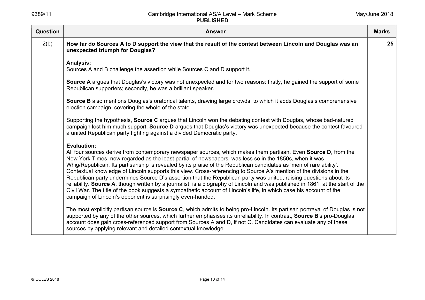 Mark scheme, page 10 of 14