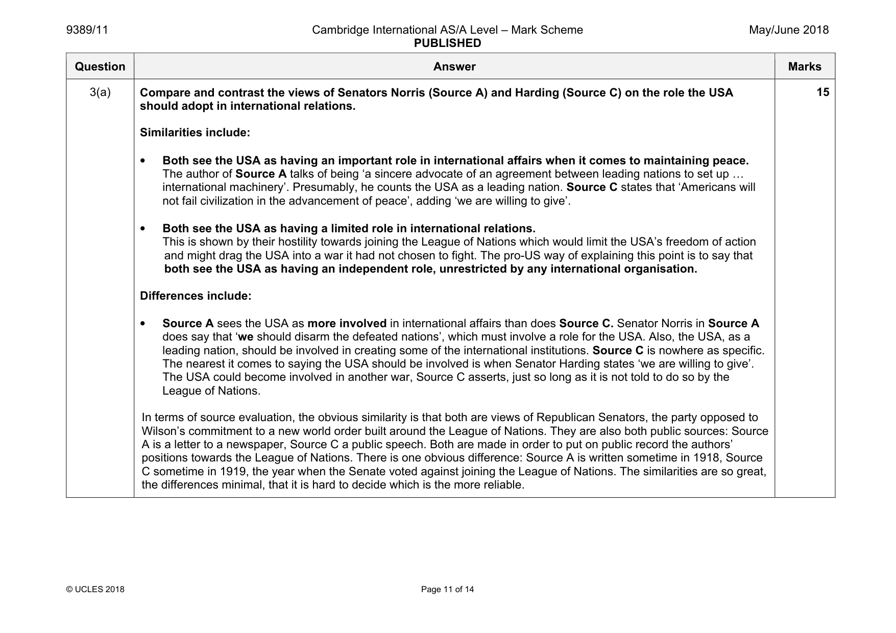 Mark scheme, page 11 of 14
