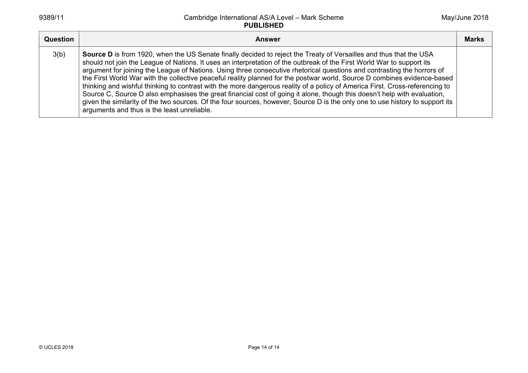 Mark scheme, page 14 of 14