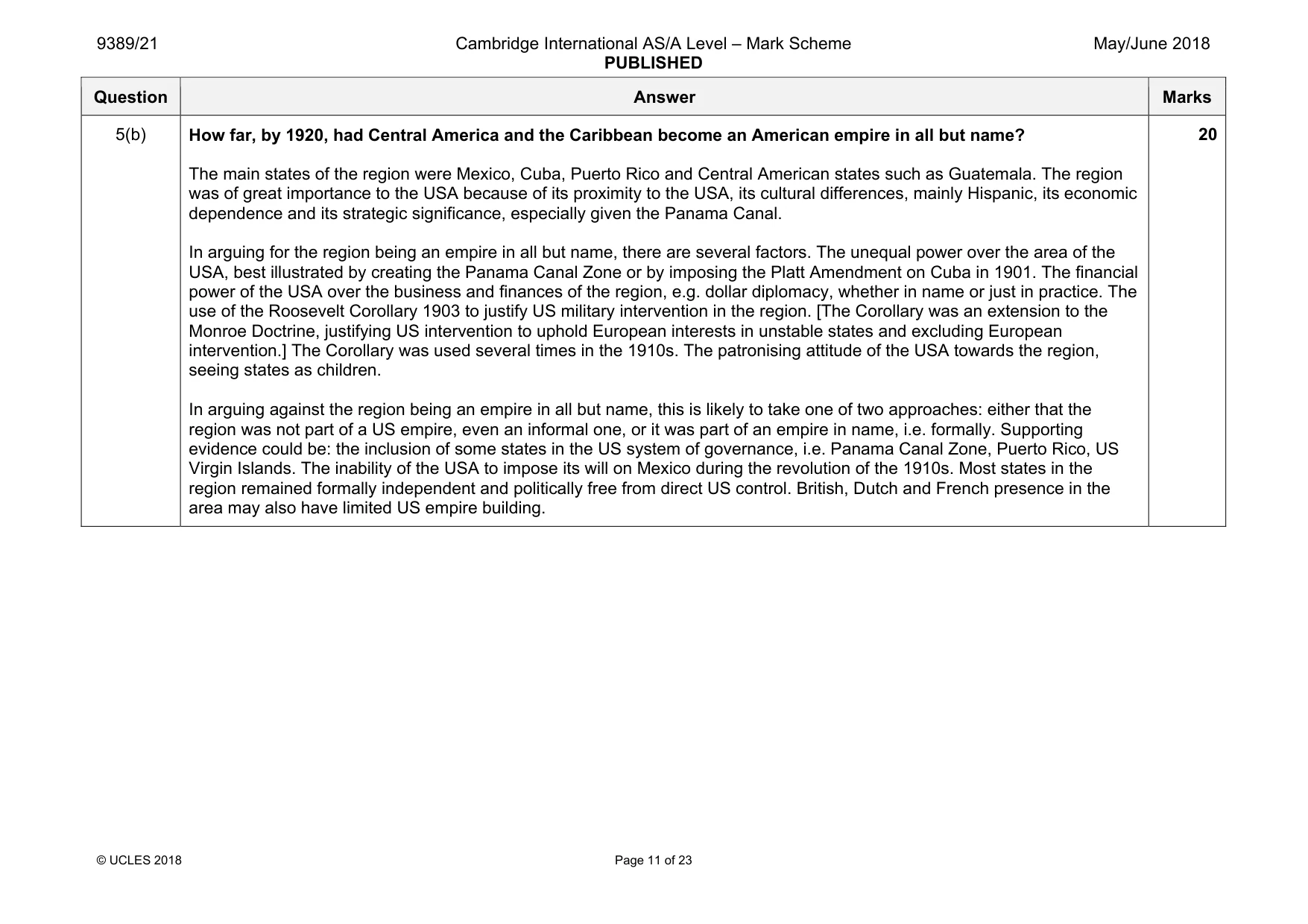 Mark scheme, page 11 of 23