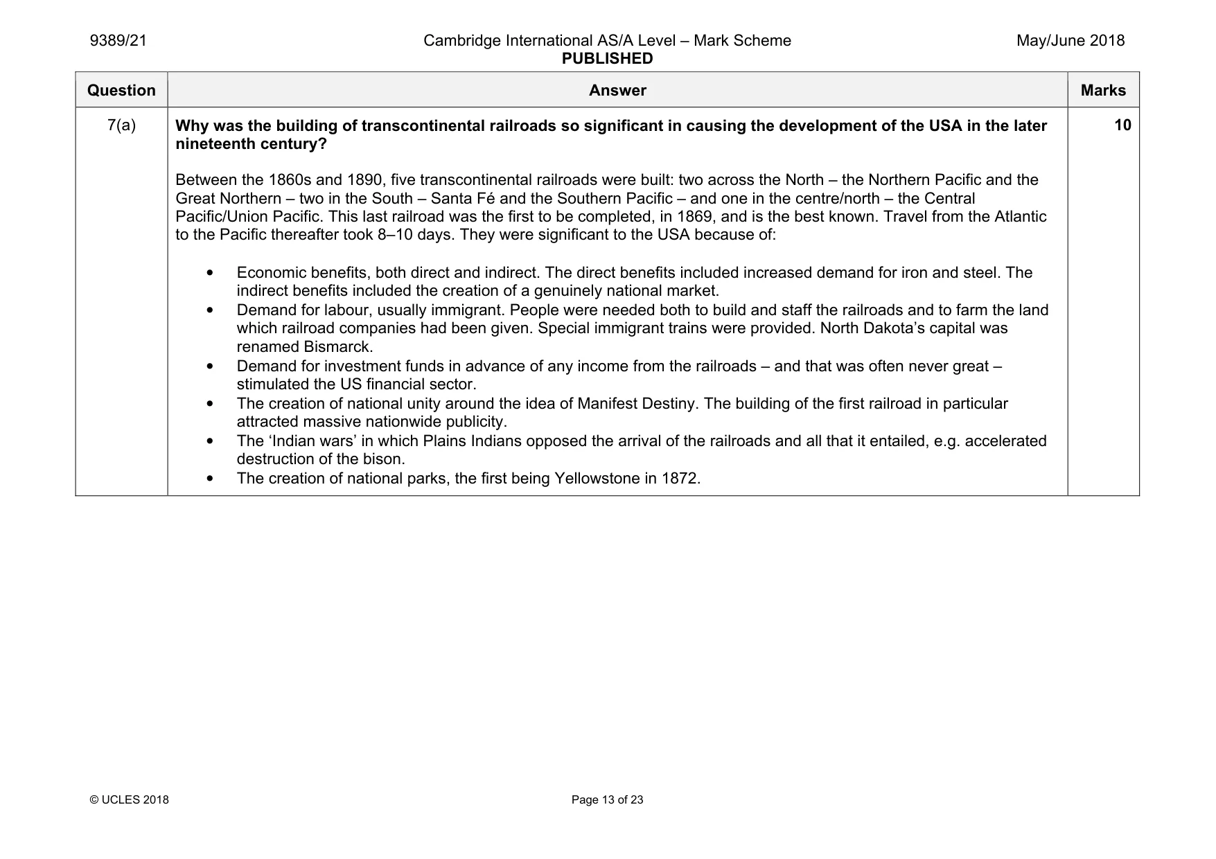 Mark scheme, page 13 of 23