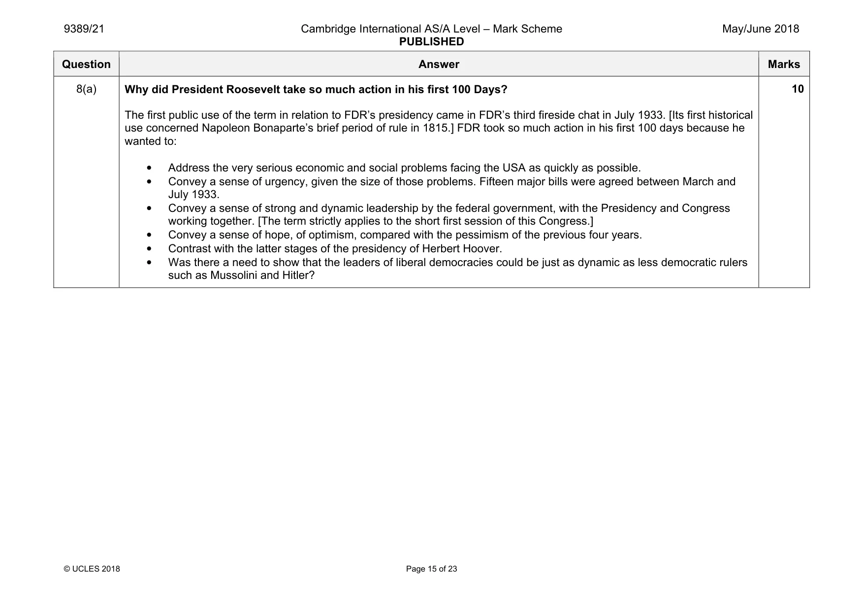 Mark scheme, page 15 of 23
