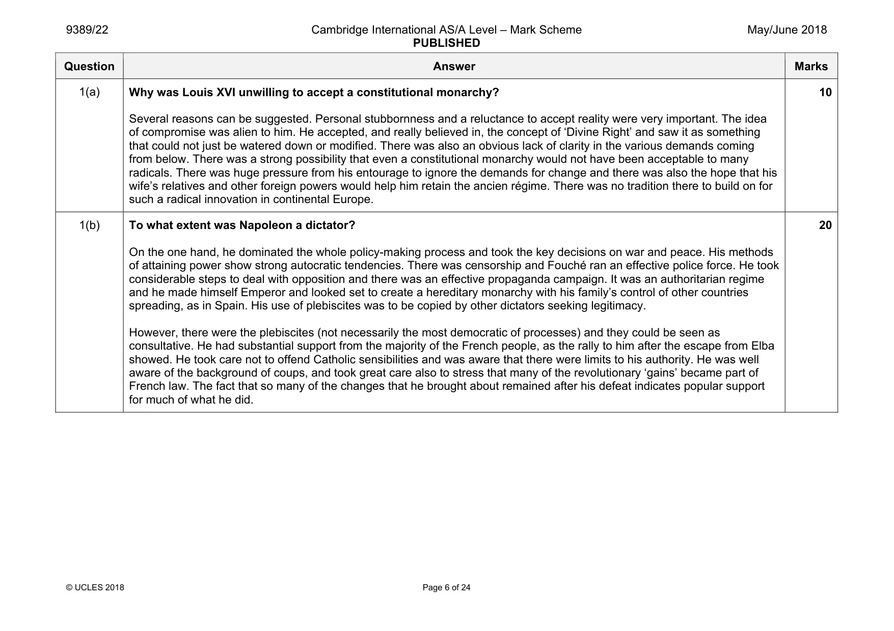 Mark scheme, page 6 of 24