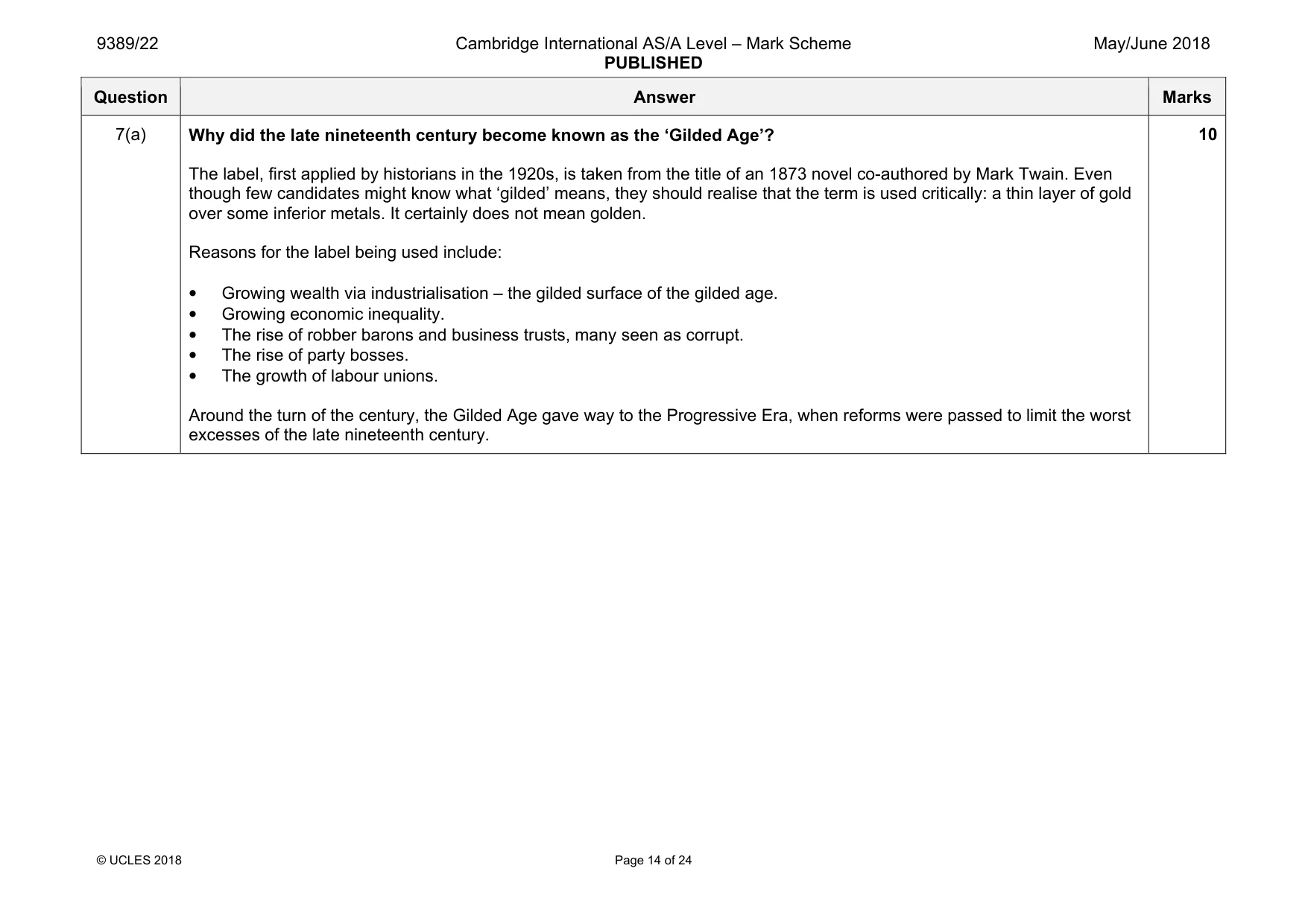 Mark scheme, page 14 of 24