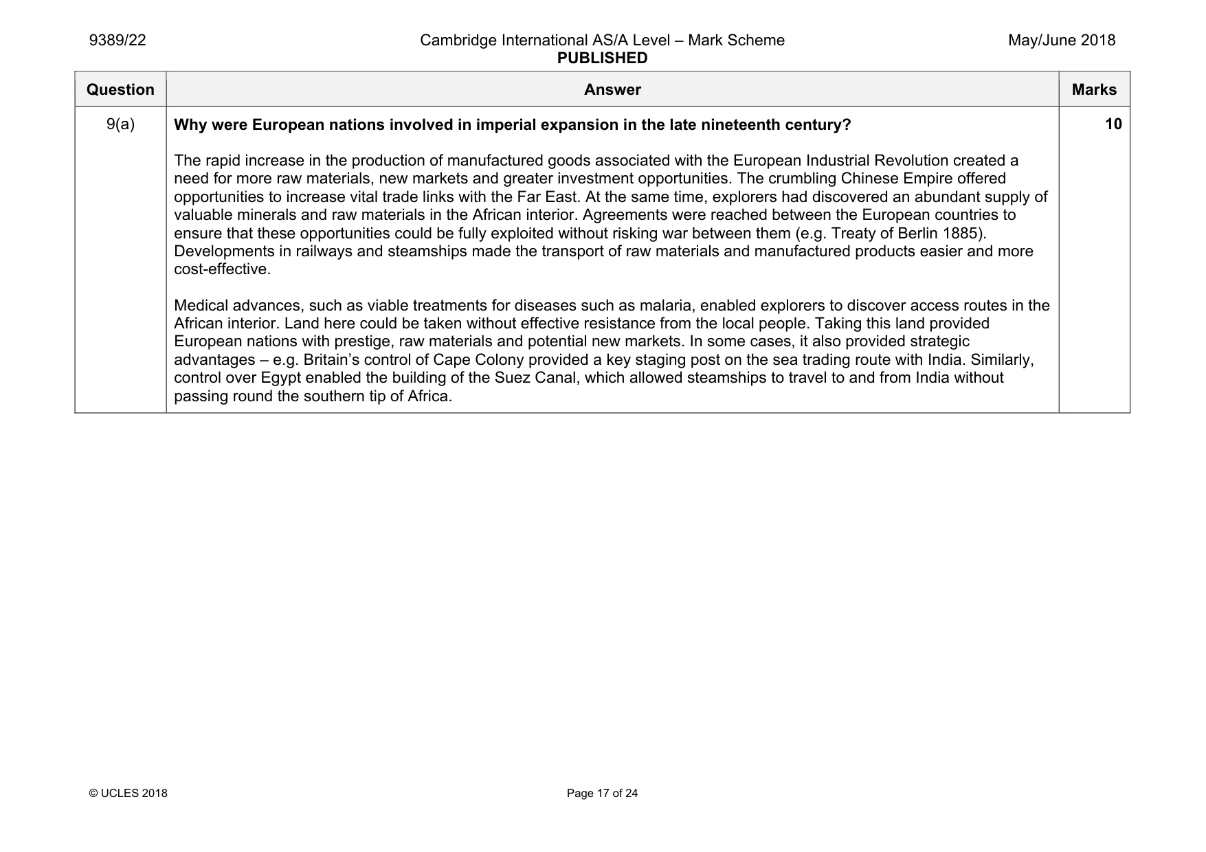 Mark scheme, page 17 of 24