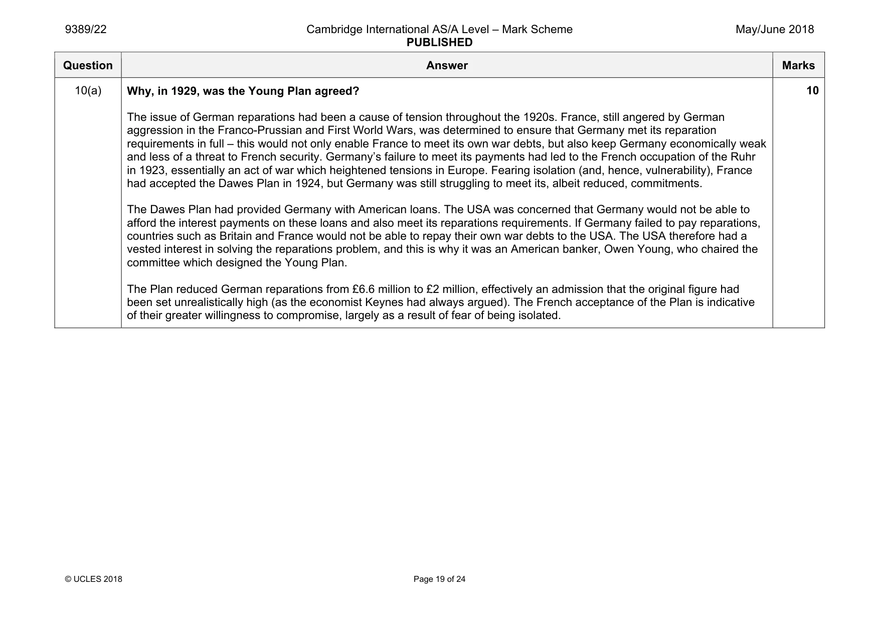 Mark scheme, page 19 of 24
