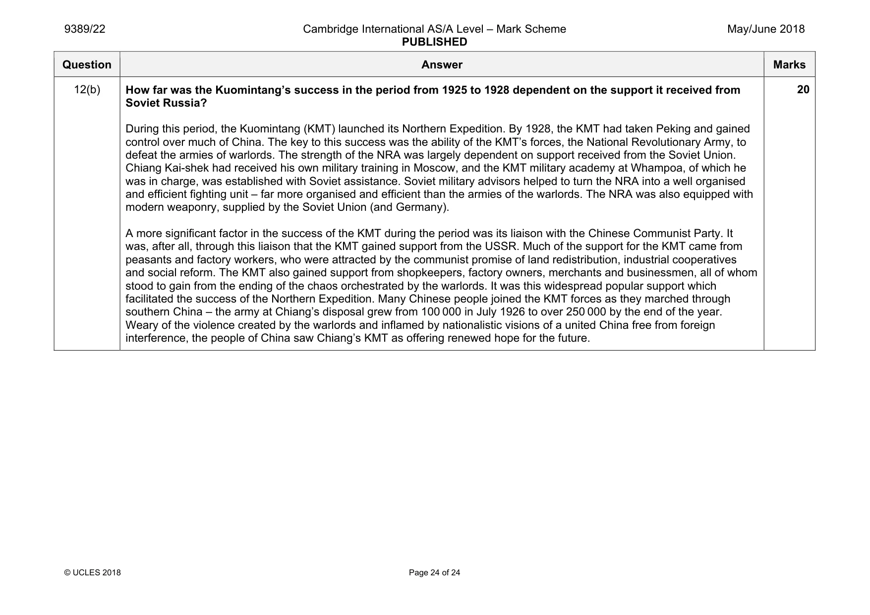 Mark scheme, page 24 of 24