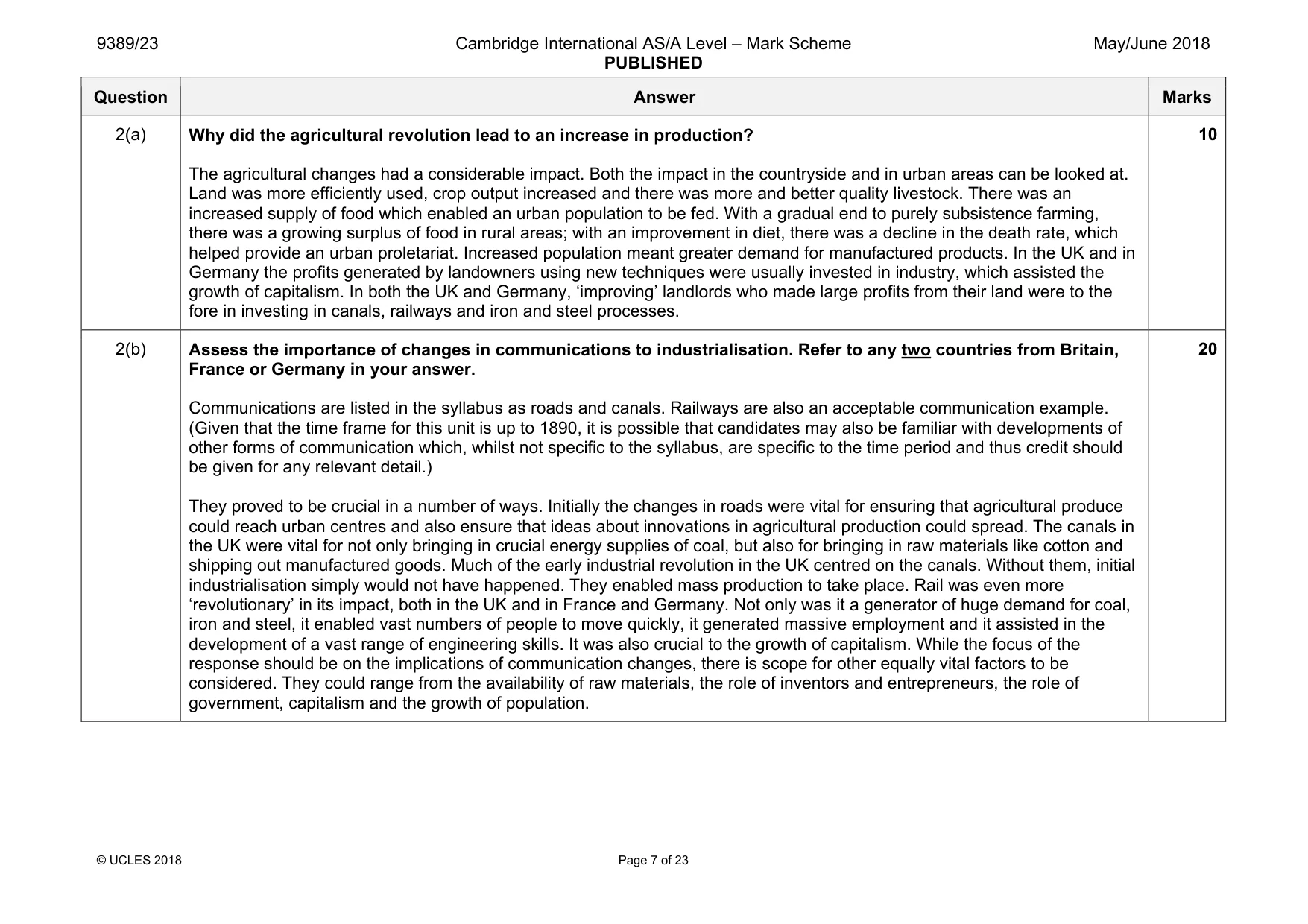Mark scheme, page 7 of 23