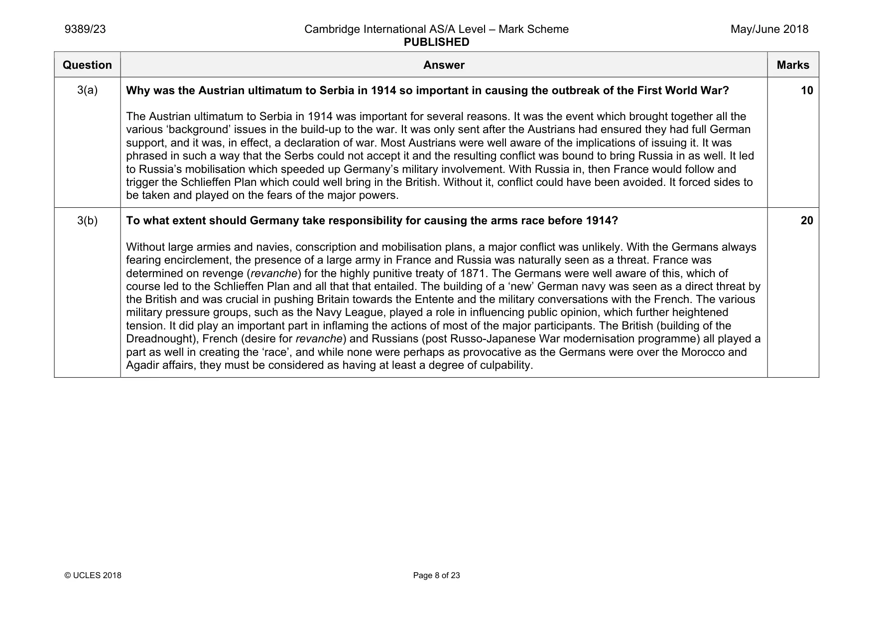 Mark scheme, page 8 of 23