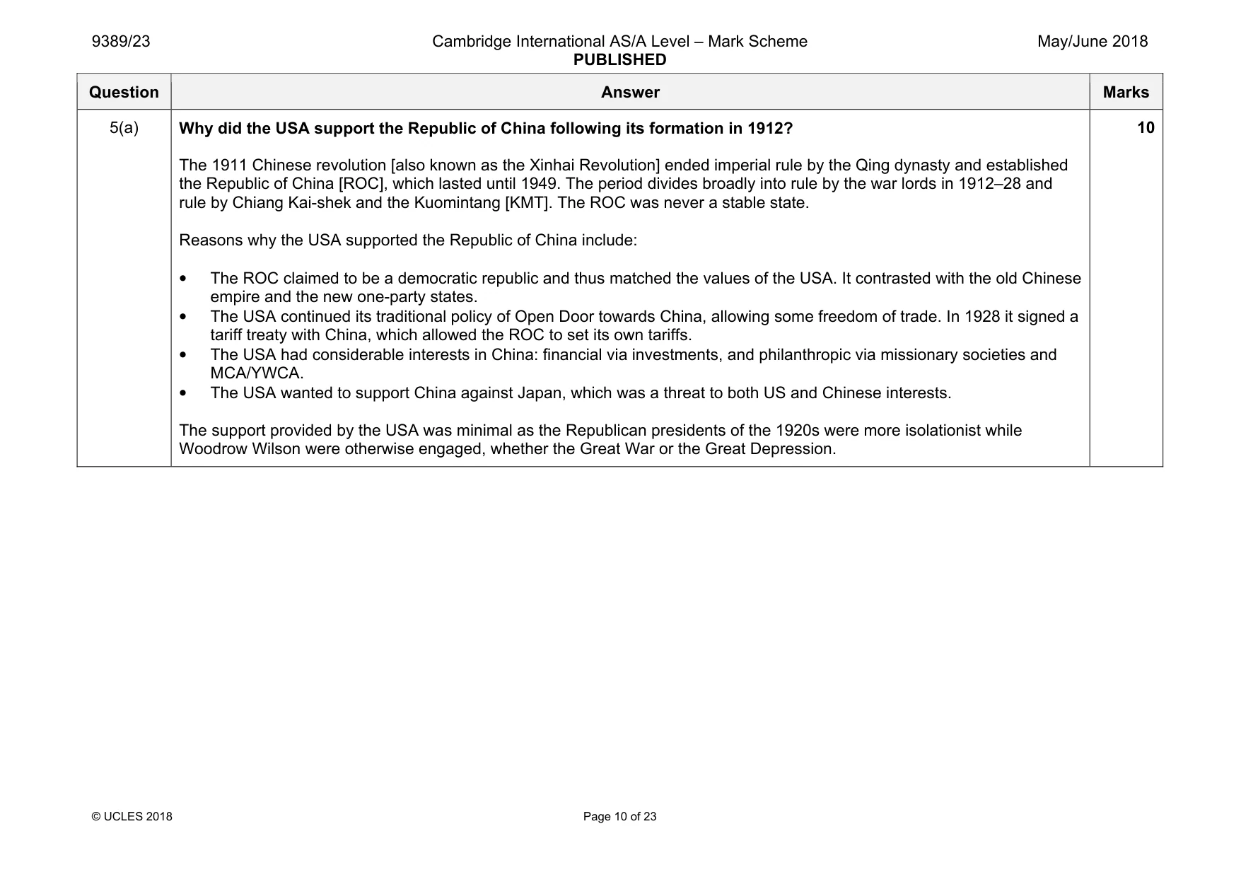 Mark scheme, page 10 of 23