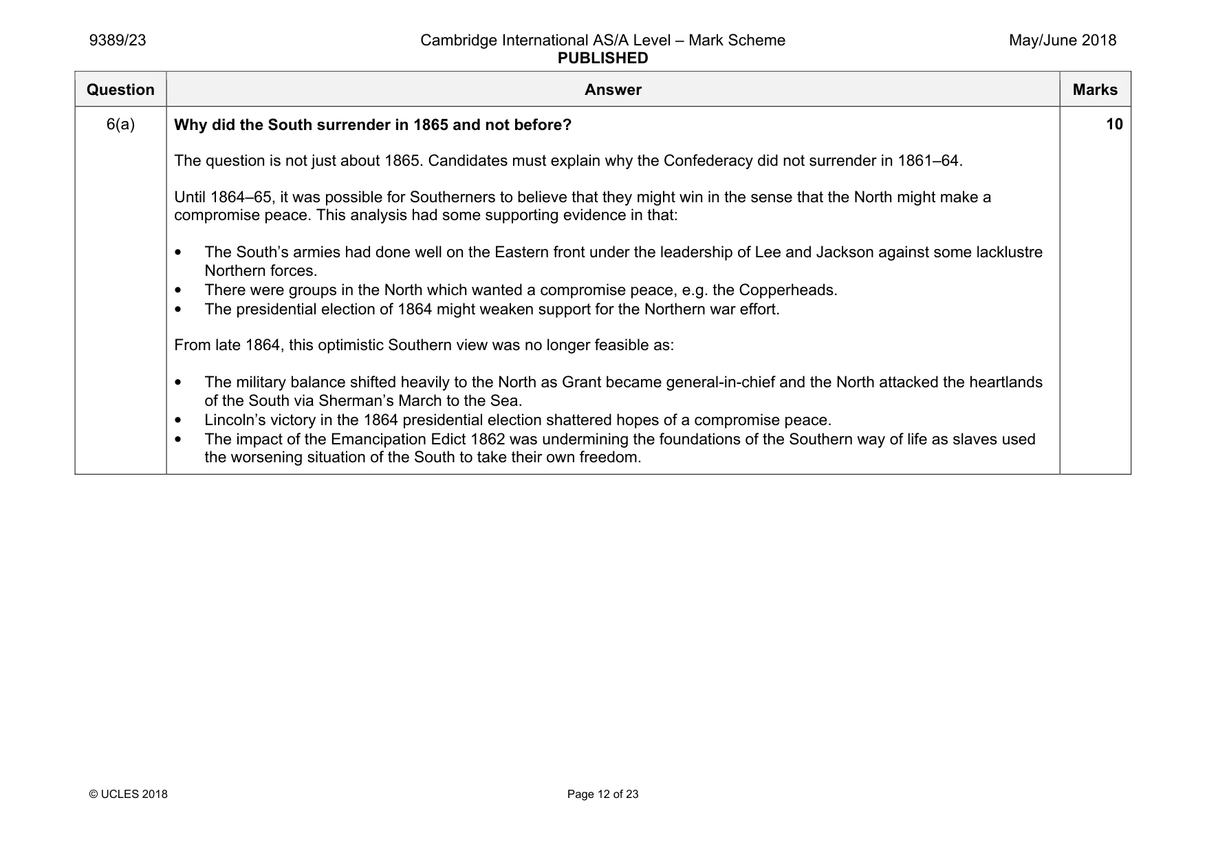 Mark scheme, page 12 of 23