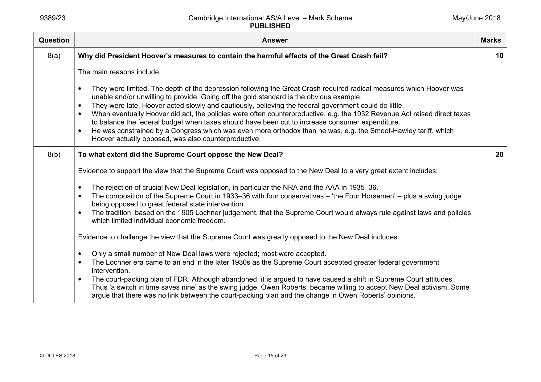 Mark scheme, page 15 of 23