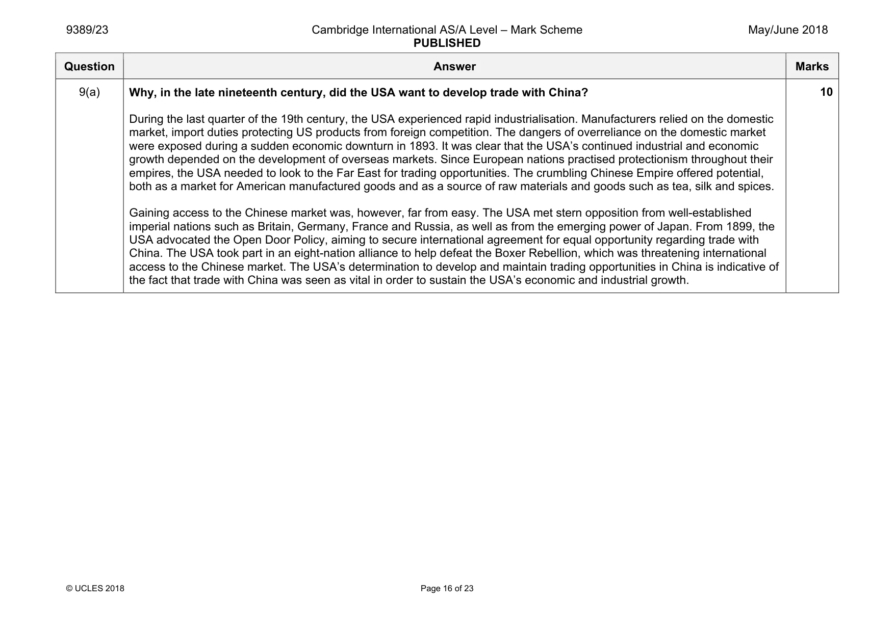 Mark scheme, page 16 of 23