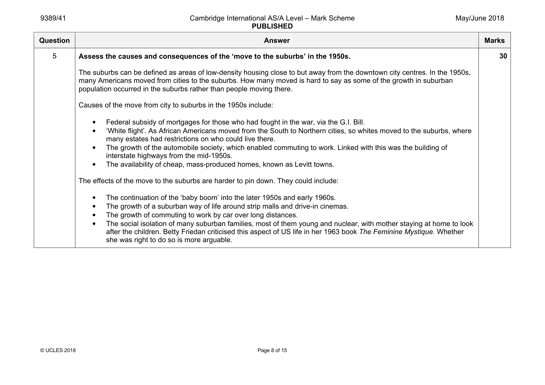 Mark scheme, page 8 of 15