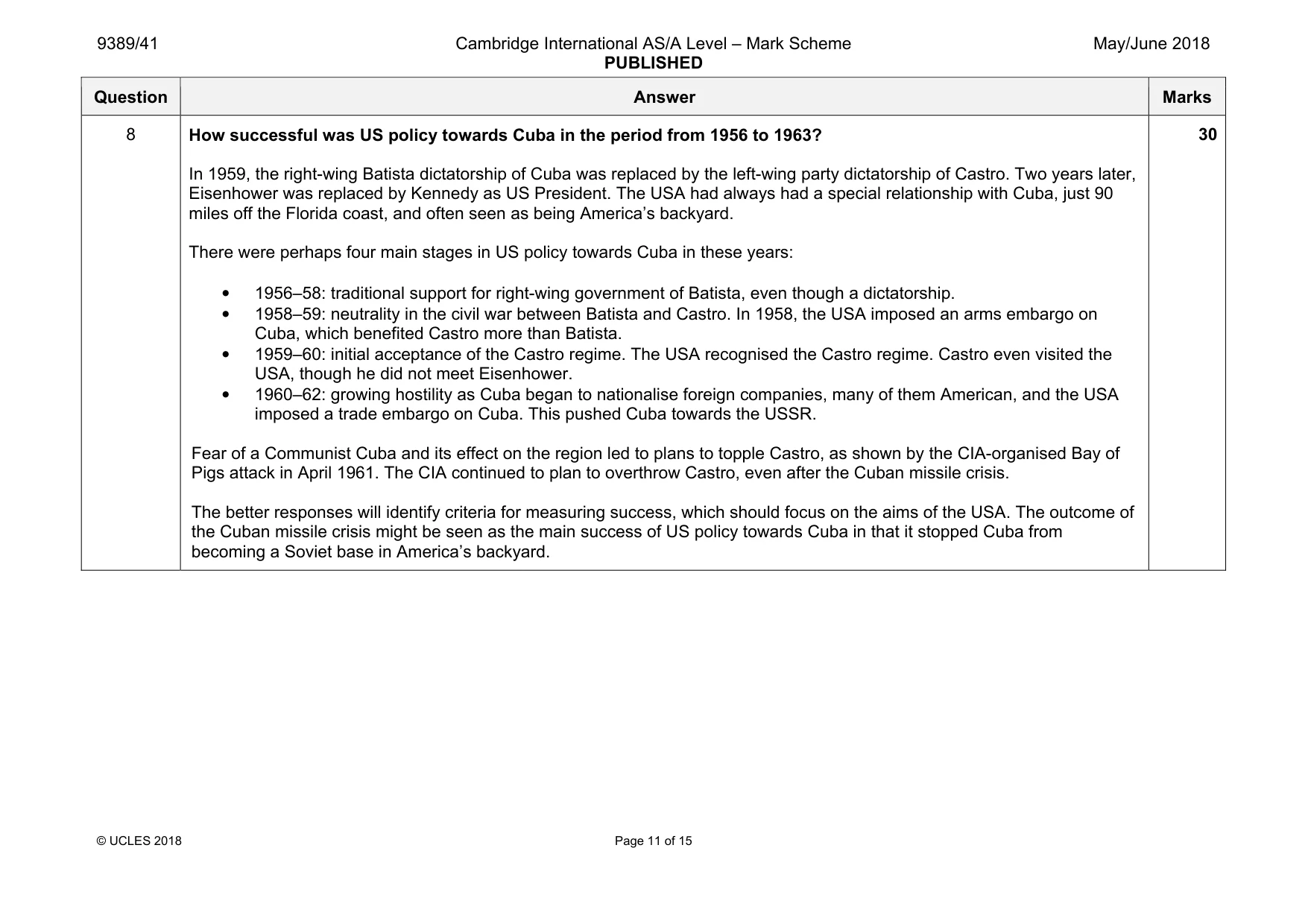 Mark scheme, page 11 of 15