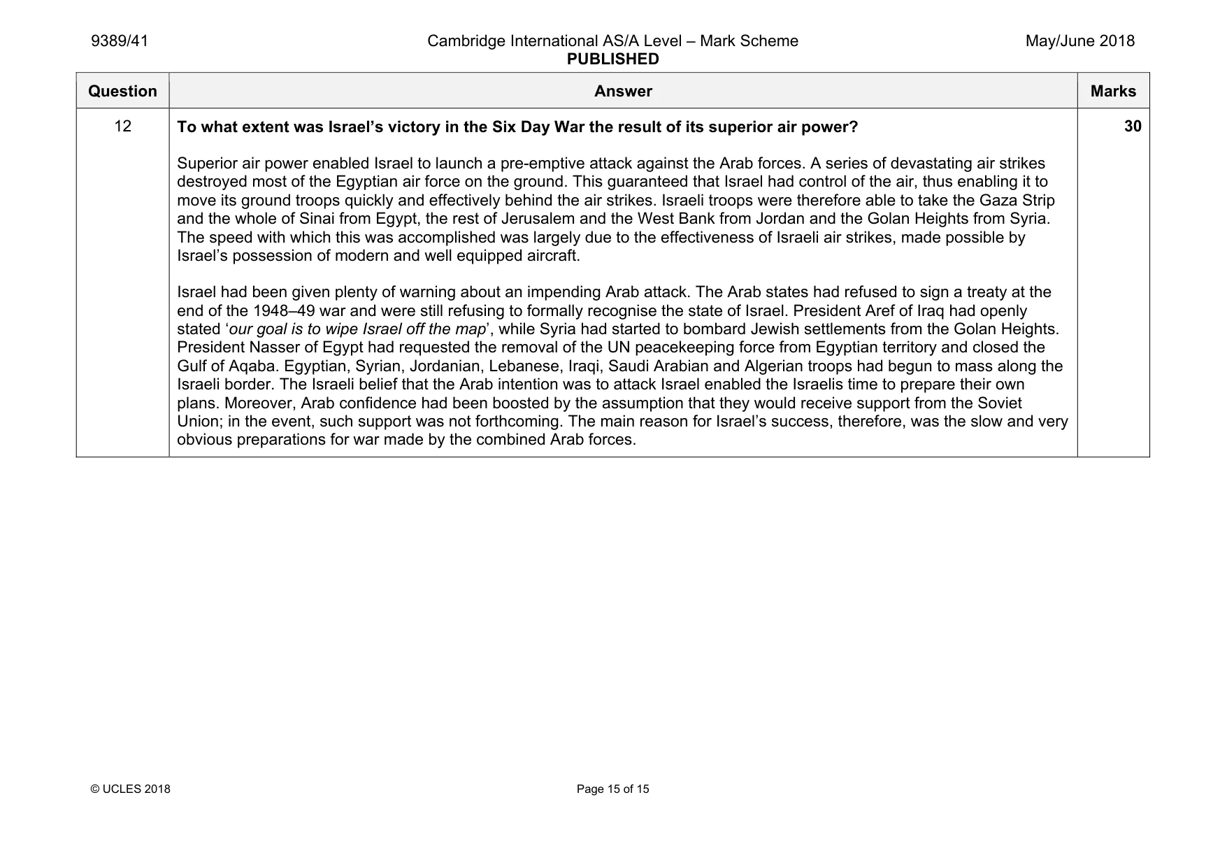 Mark scheme, page 15 of 15