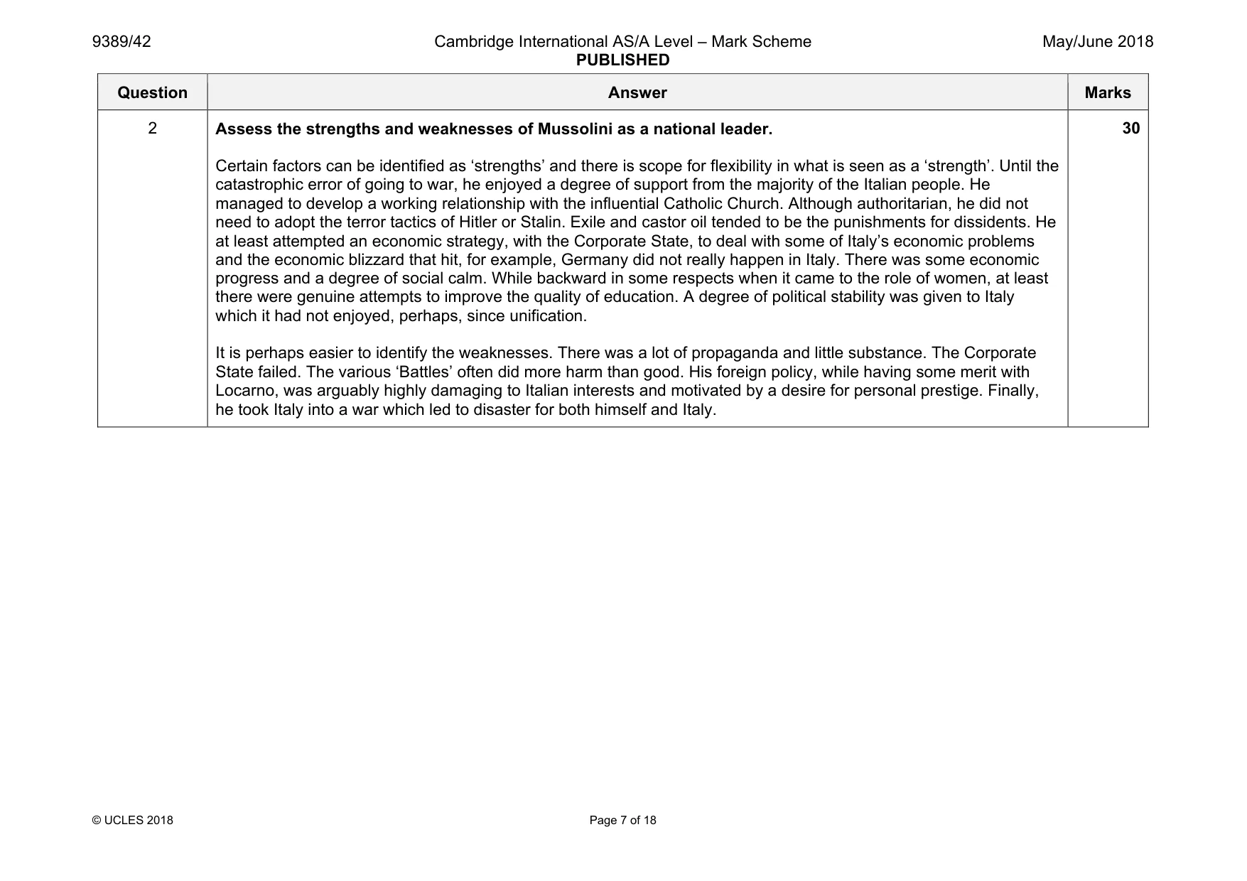 Mark scheme, page 7 of 18