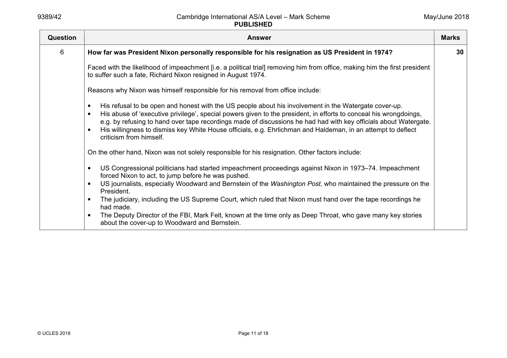 Mark scheme, page 11 of 18