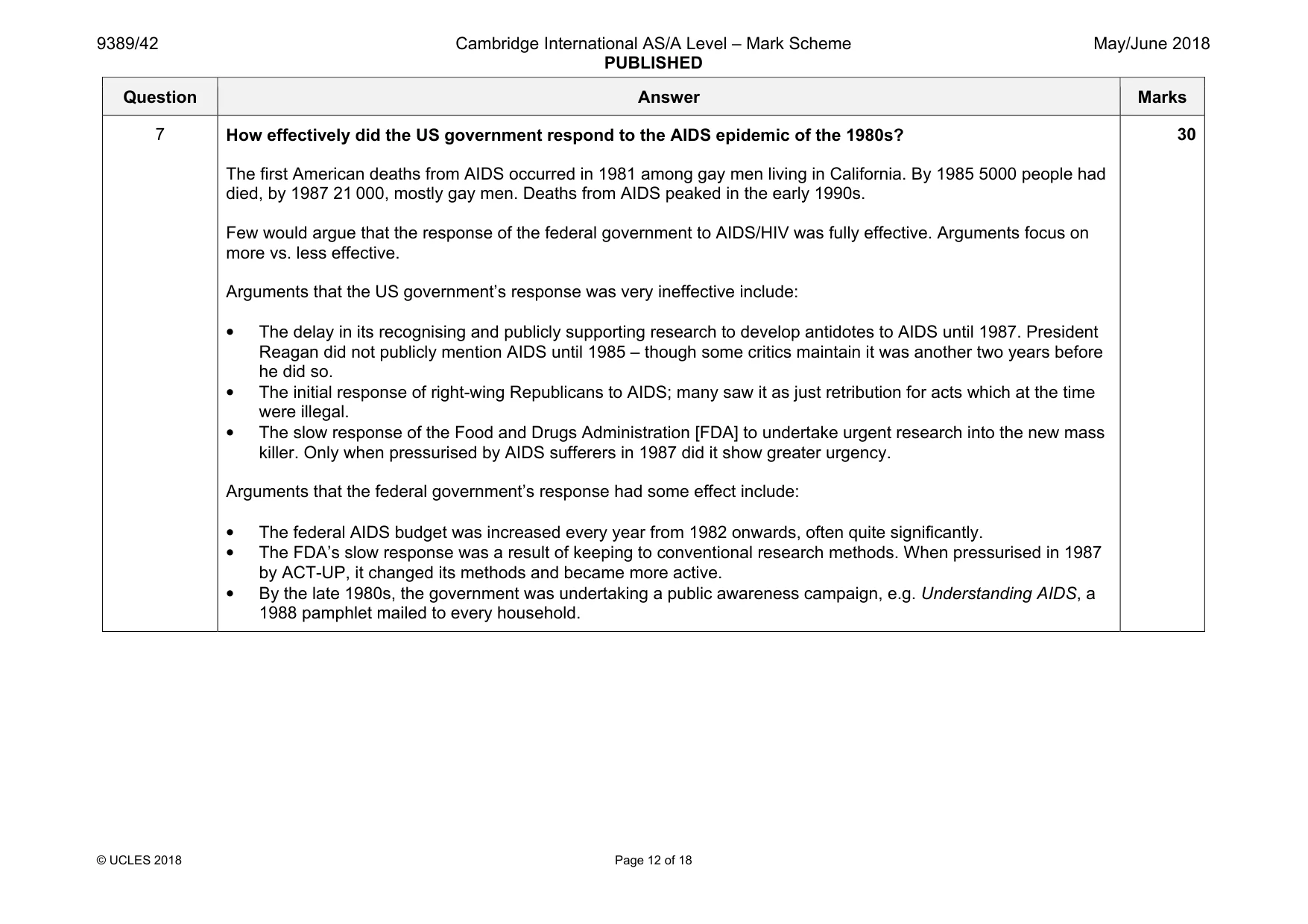 Mark scheme, page 12 of 18
