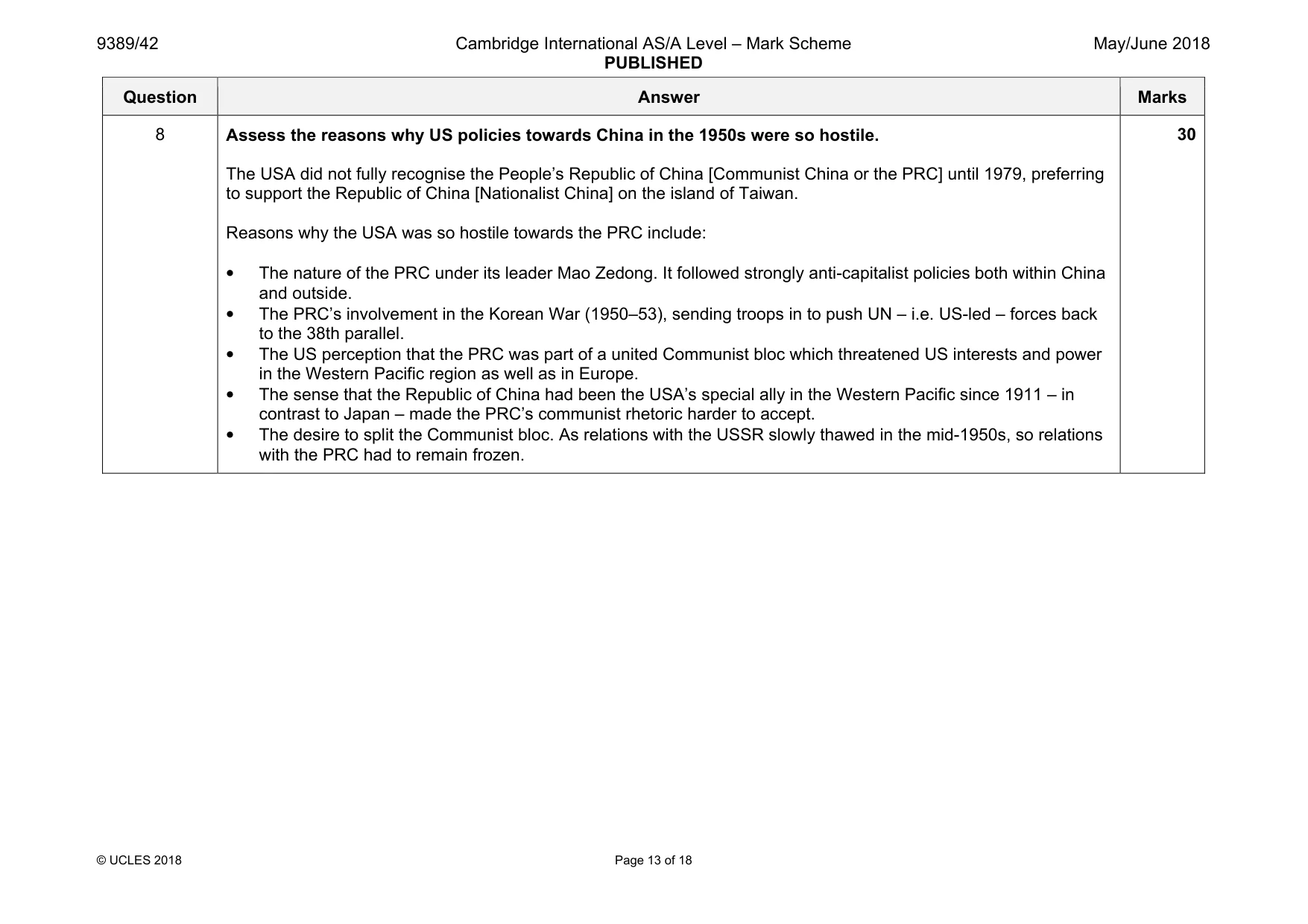 Mark scheme, page 13 of 18