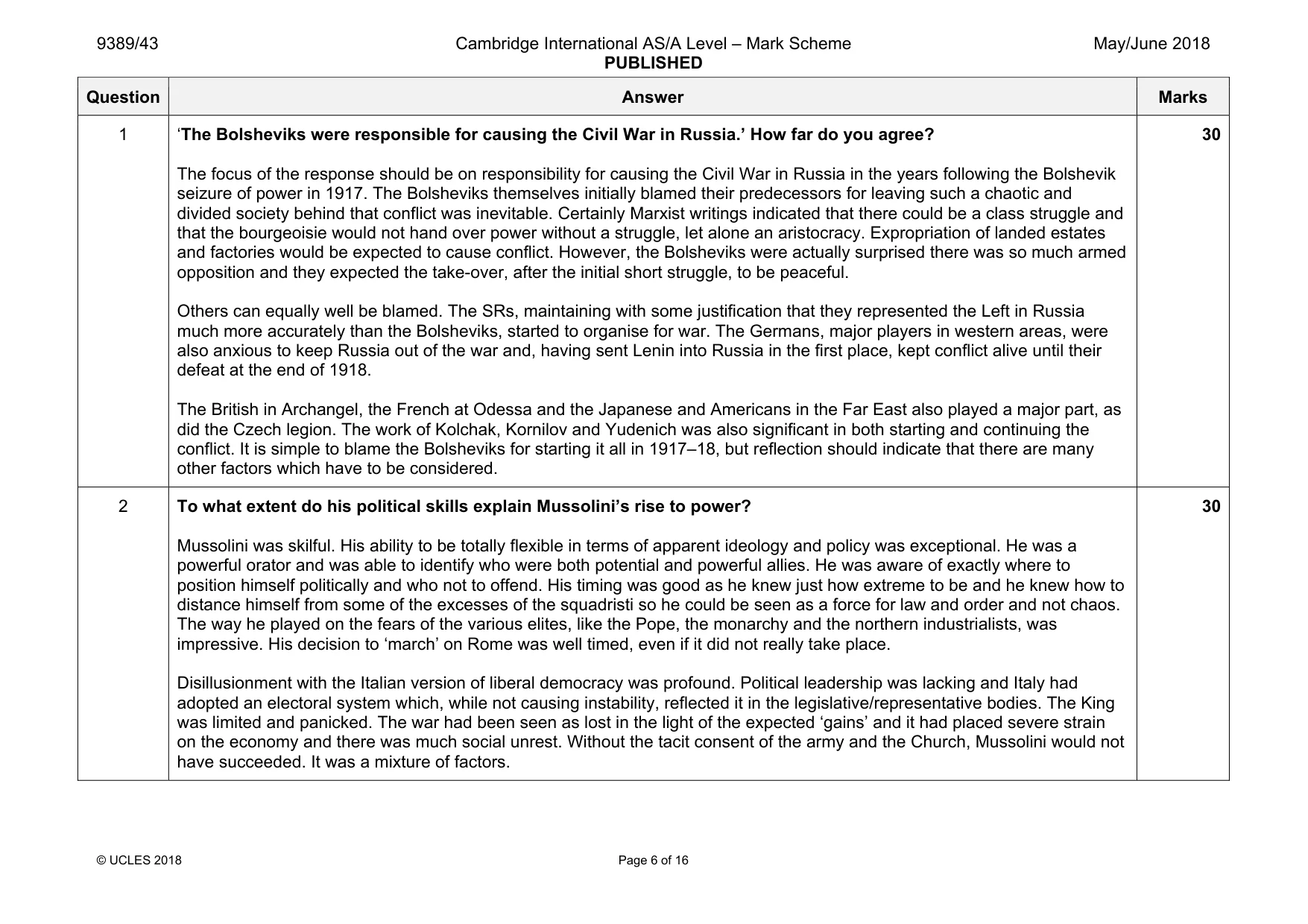 Mark scheme, page 6 of 16