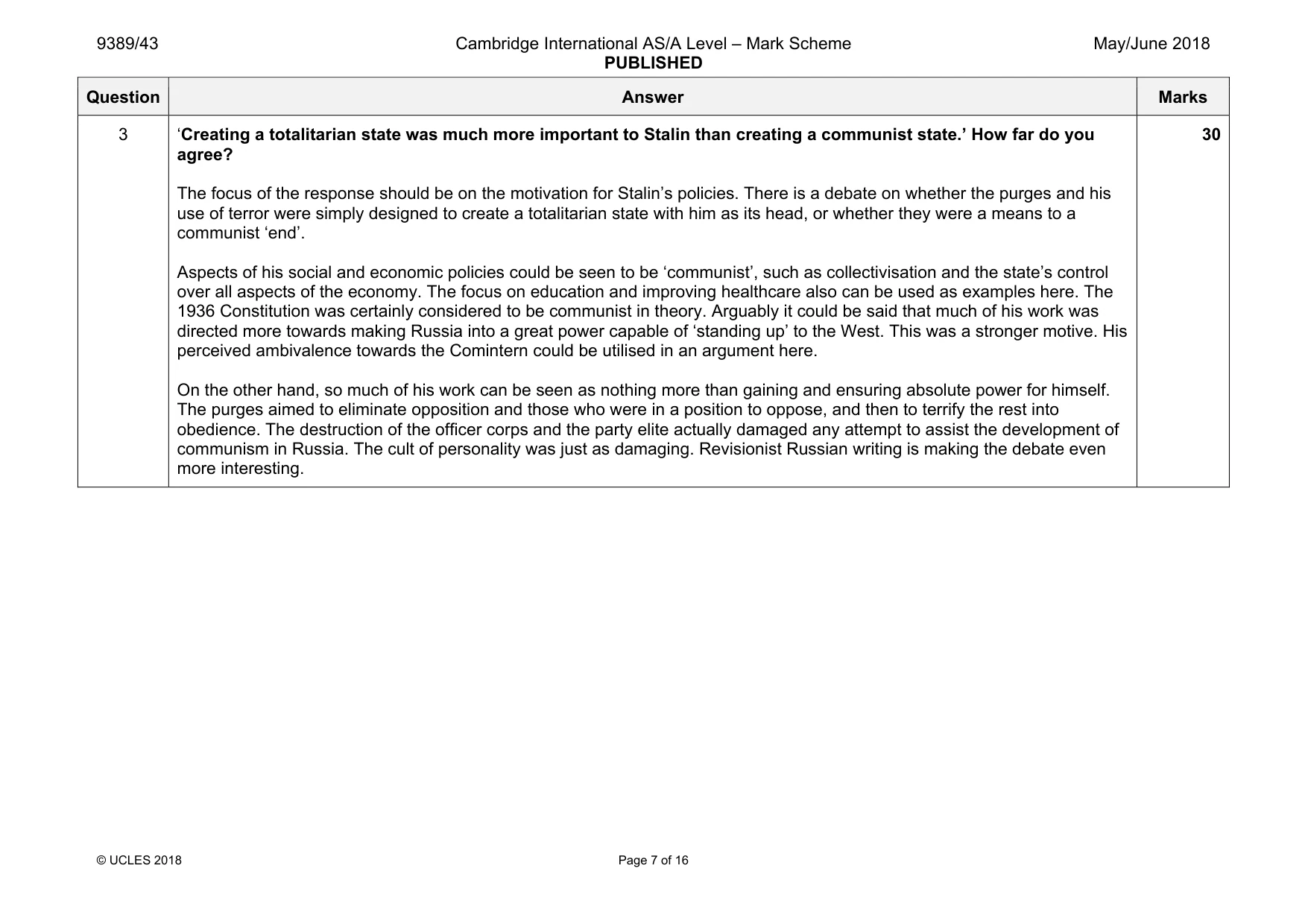 Mark scheme, page 7 of 16