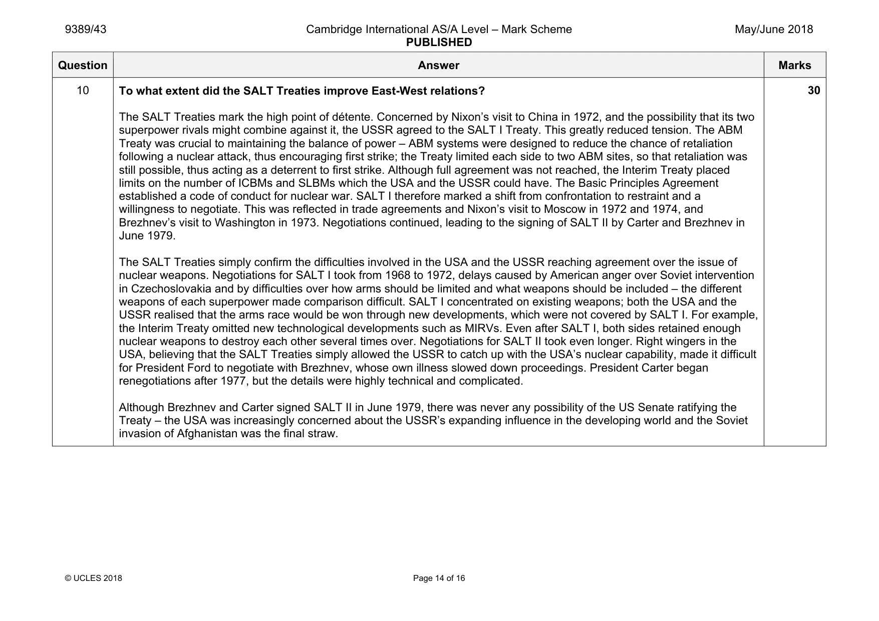Mark scheme, page 14 of 16