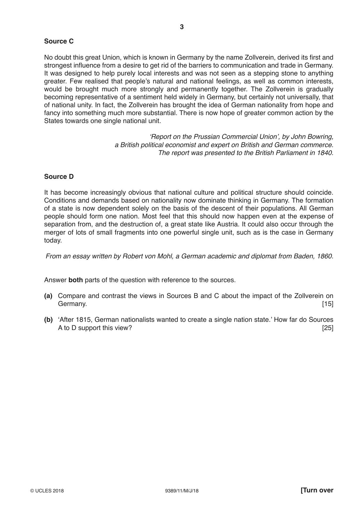 Cambridge A Level History 9389 2018 May/June Paper 1 · Variant 1 question paper, page 3 of 8