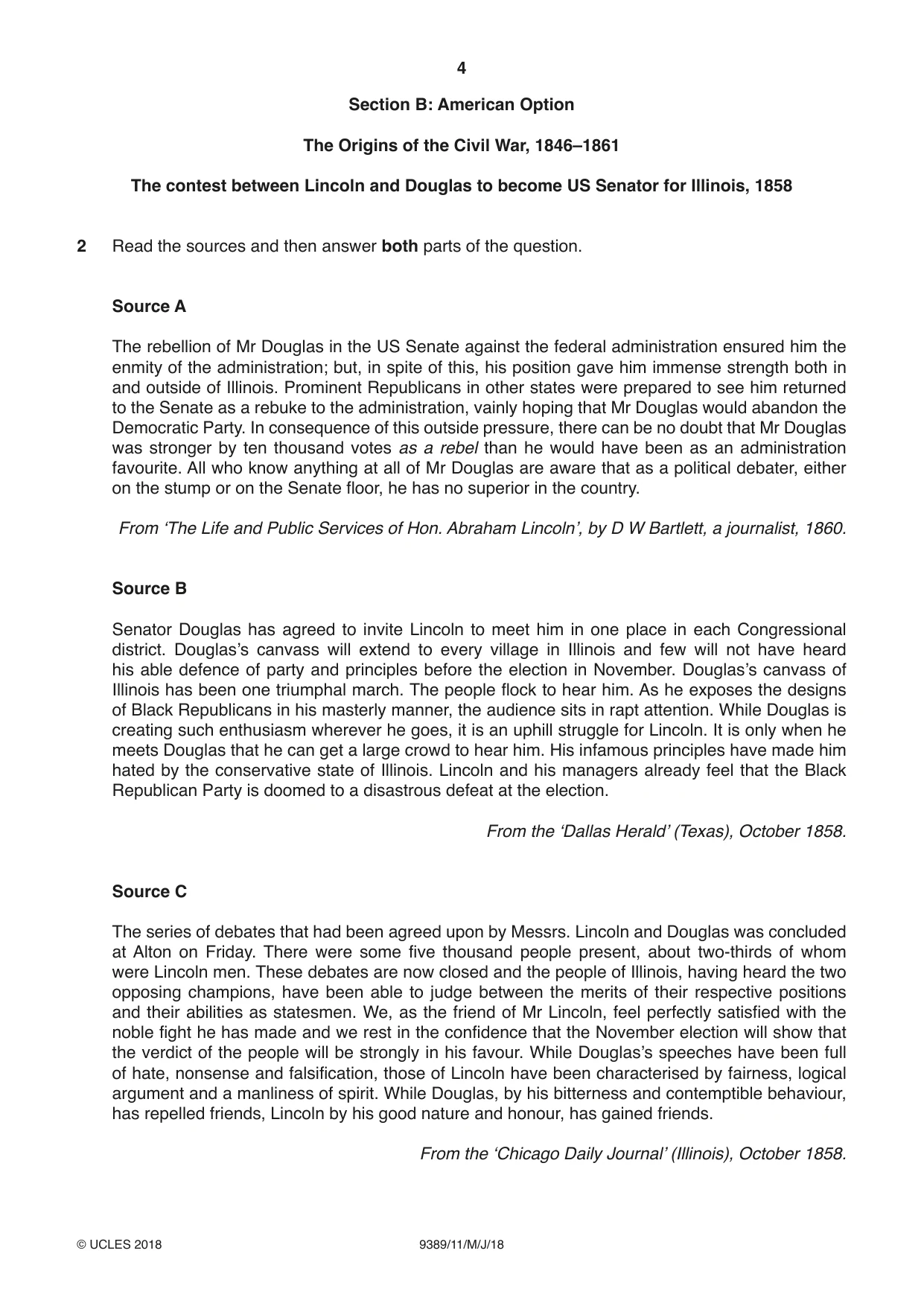Cambridge A Level History 9389 2018 May/June Paper 1 · Variant 1 question paper, page 4 of 8