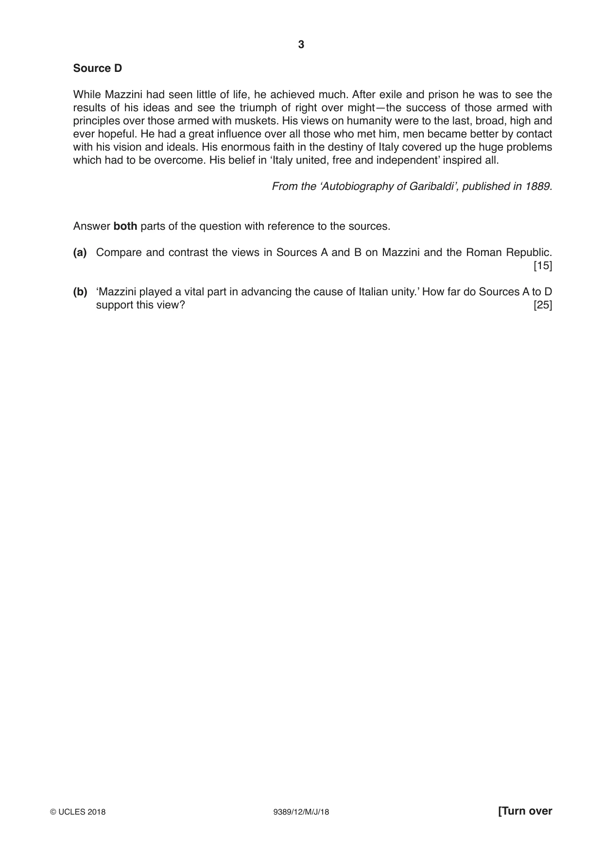 Cambridge A Level History 9389 2018 May/June Paper 1 · Variant 2 question paper, page 3 of 8
