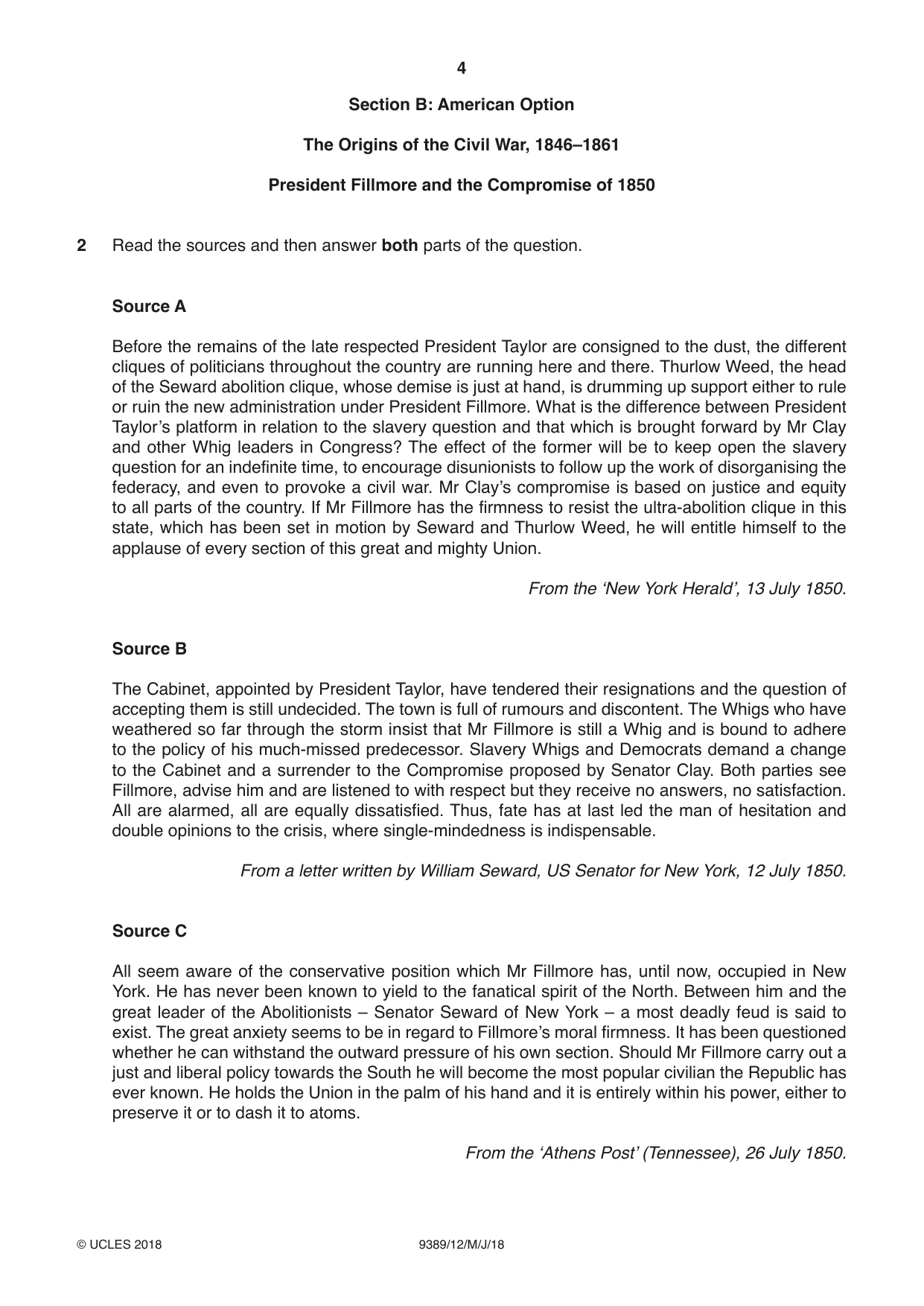Cambridge A Level History 9389 2018 May/June Paper 1 · Variant 2 question paper, page 4 of 8