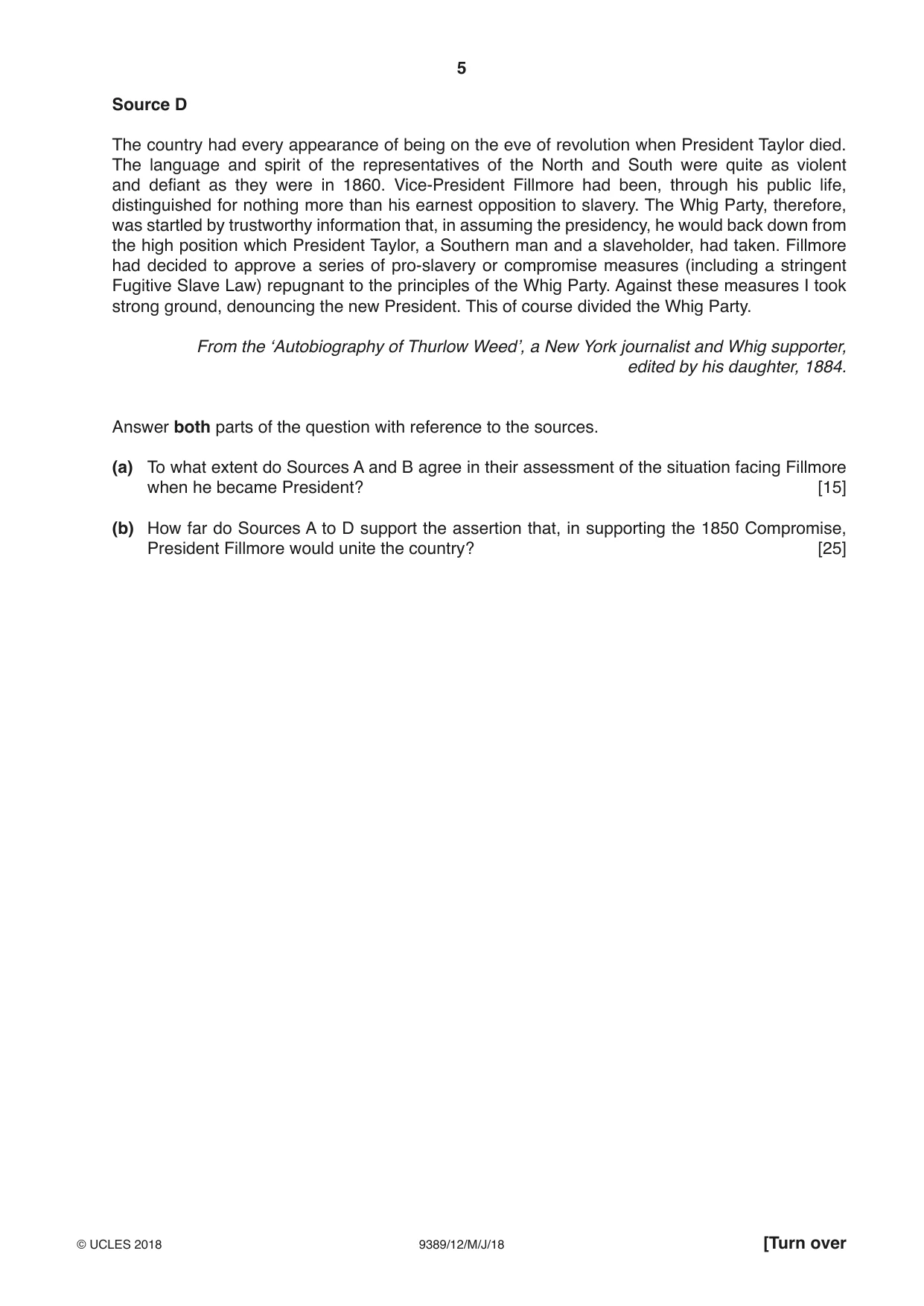 Cambridge A Level History 9389 2018 May/June Paper 1 · Variant 2 question paper, page 5 of 8