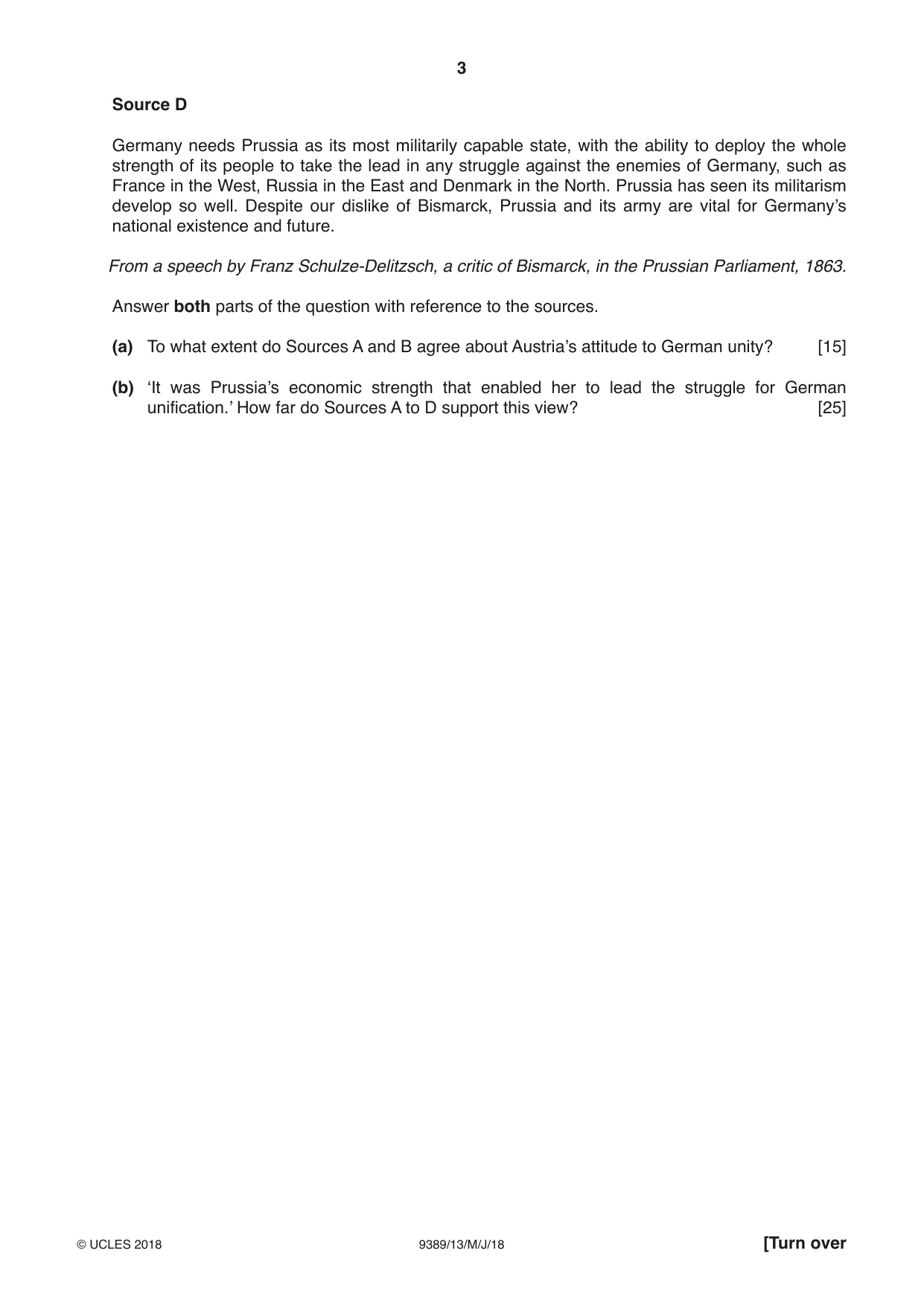 Cambridge A Level History 9389 2018 May/June Paper 1 · Variant 3 question paper, page 3 of 8