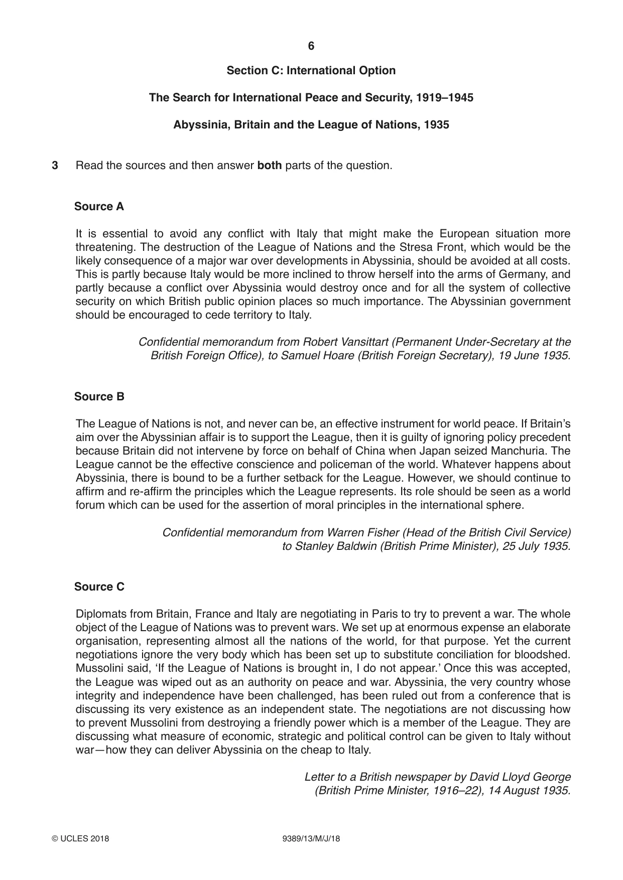 Cambridge A Level History 9389 2018 May/June Paper 1 · Variant 3 question paper, page 6 of 8