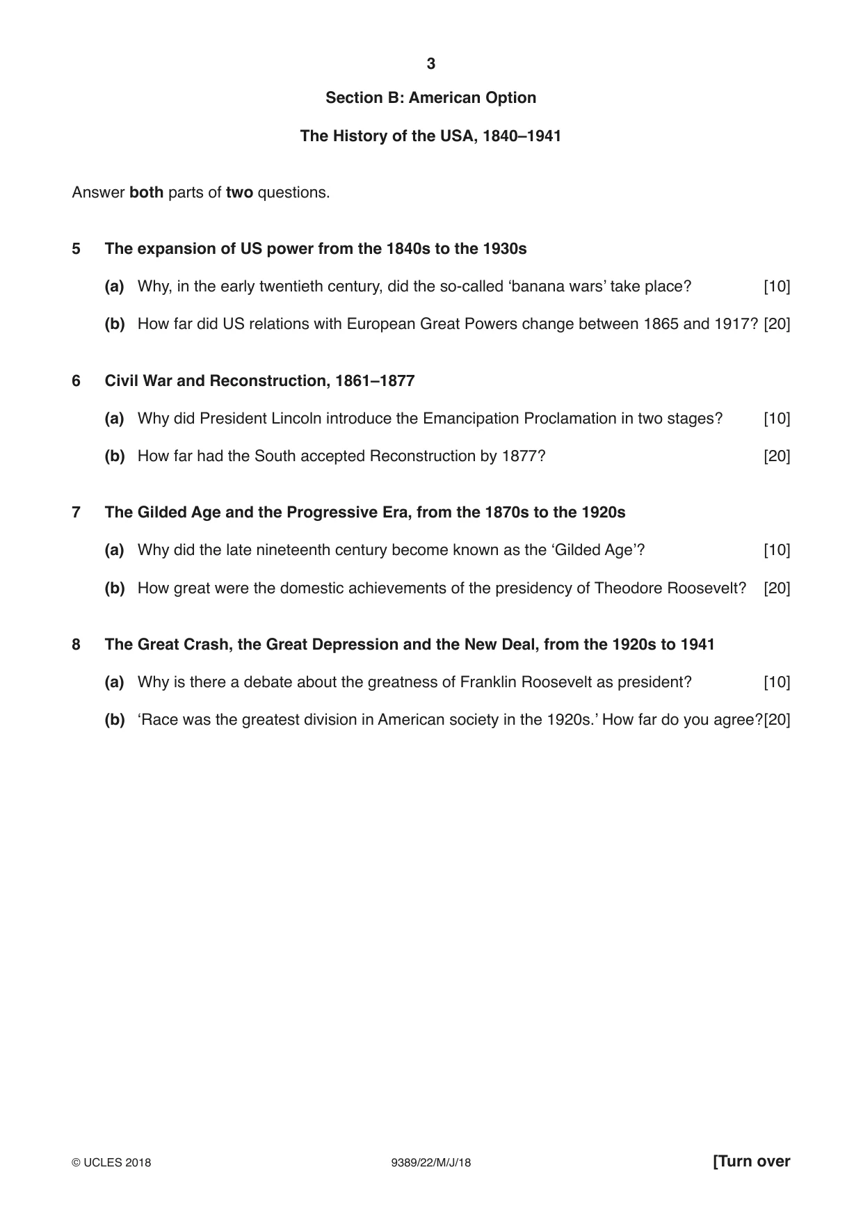 Cambridge A Level History 9389 2018 May/June Paper 2 · Variant 2 question paper, page 3 of 4