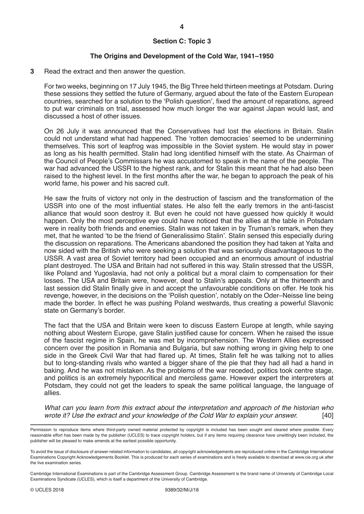 Cambridge A Level History 9389 2018 May/June Paper 3 · Variant 2 question paper, page 4 of 4