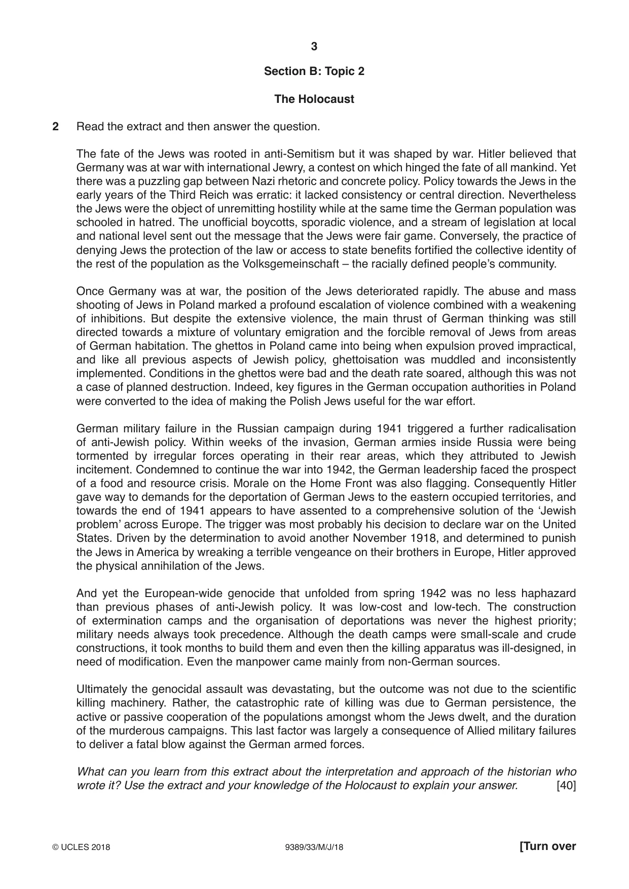 Cambridge A Level History 9389 2018 May/June Paper 3 · Variant 3 question paper, page 3 of 4