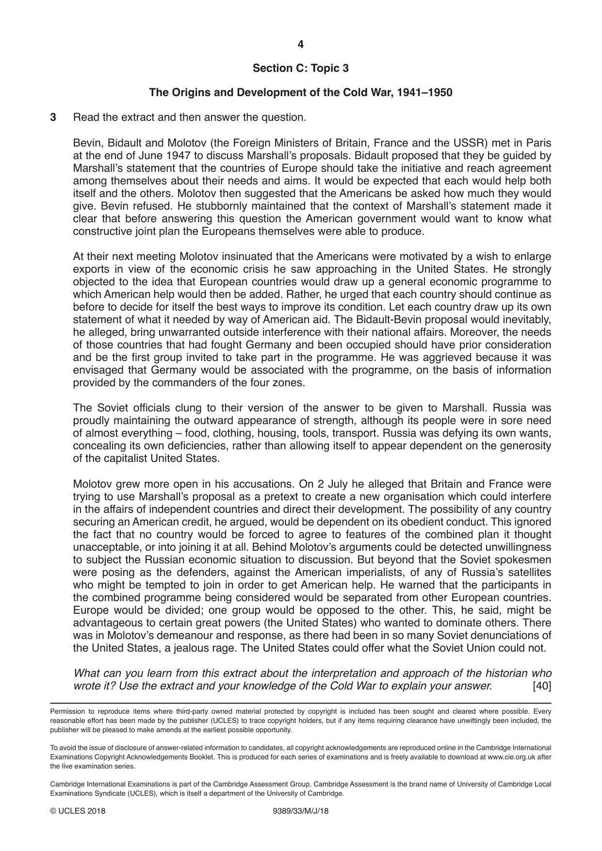 Cambridge A Level History 9389 2018 May/June Paper 3 · Variant 3 question paper, page 4 of 4