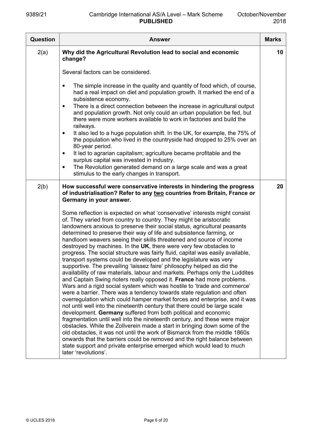 Mark scheme, page 6 of 20