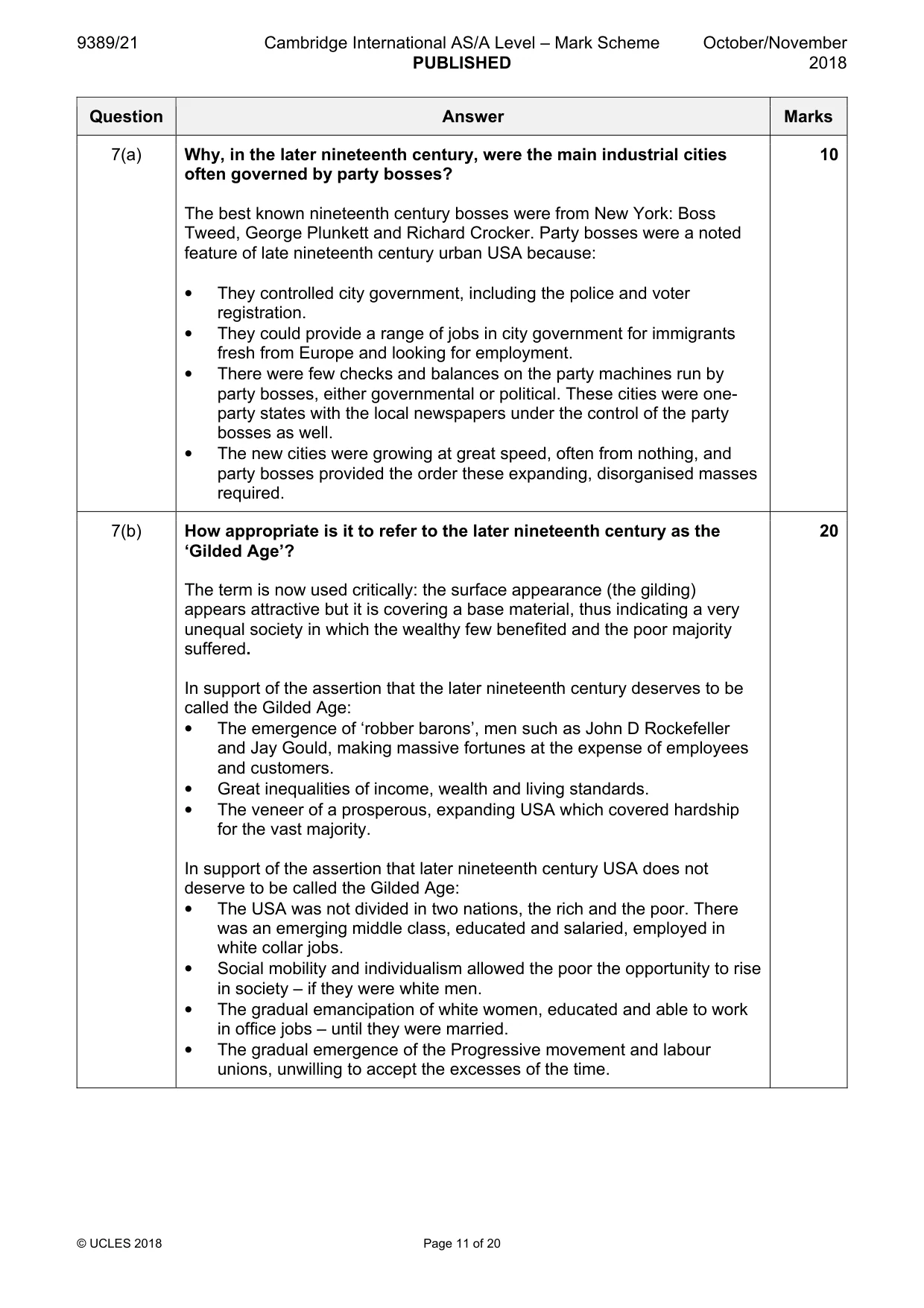 Mark scheme, page 11 of 20