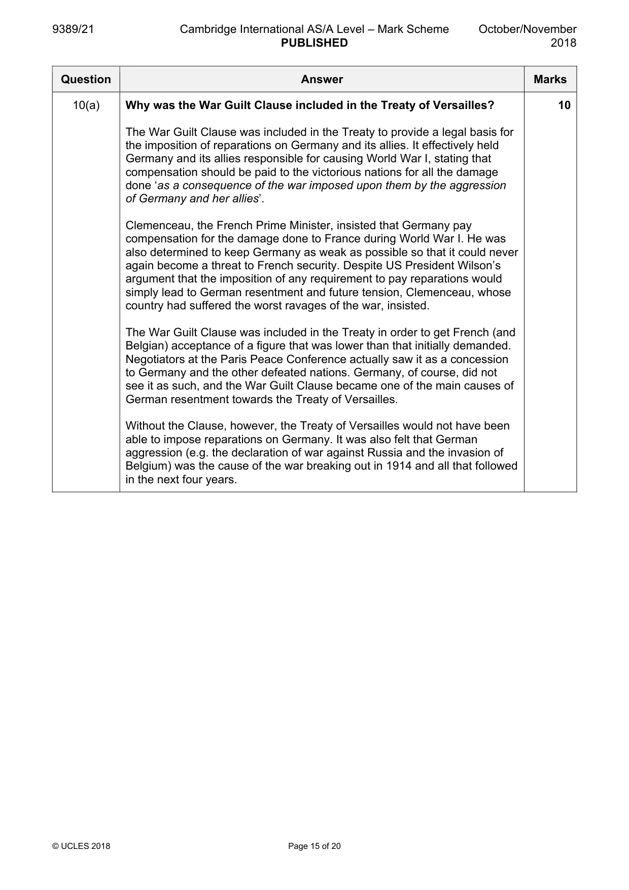 Mark scheme, page 15 of 20