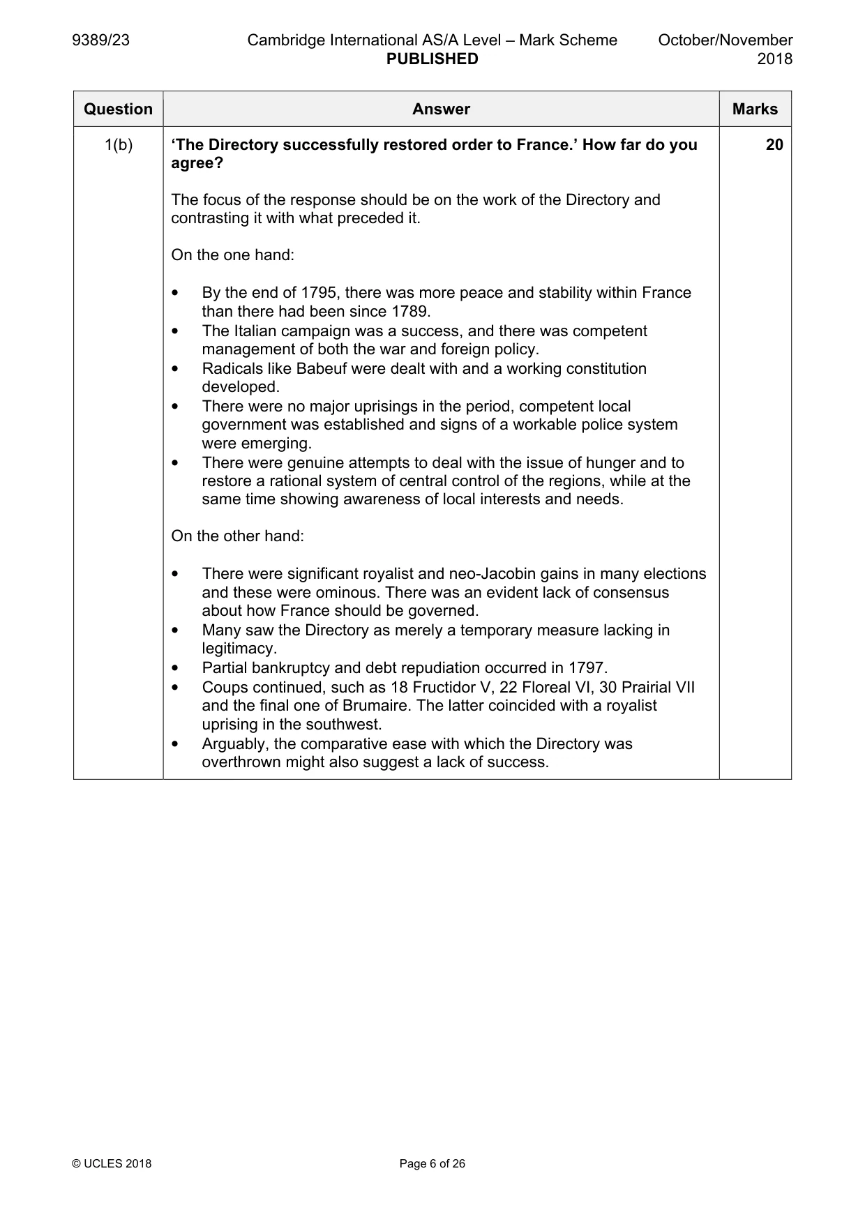 Mark scheme, page 6 of 26